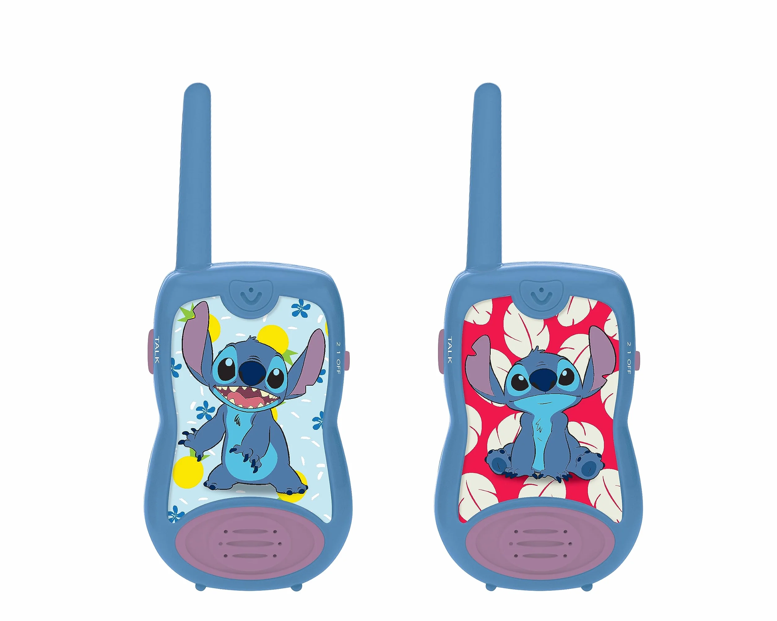 Lexibook, Disney Stitch, Walkies 200 M, Gra Komunikacyjna dla Dzieci, 2 Kanały Komunikacji, Pasek na Klips, Niebieski, Fioletowy, TW12D