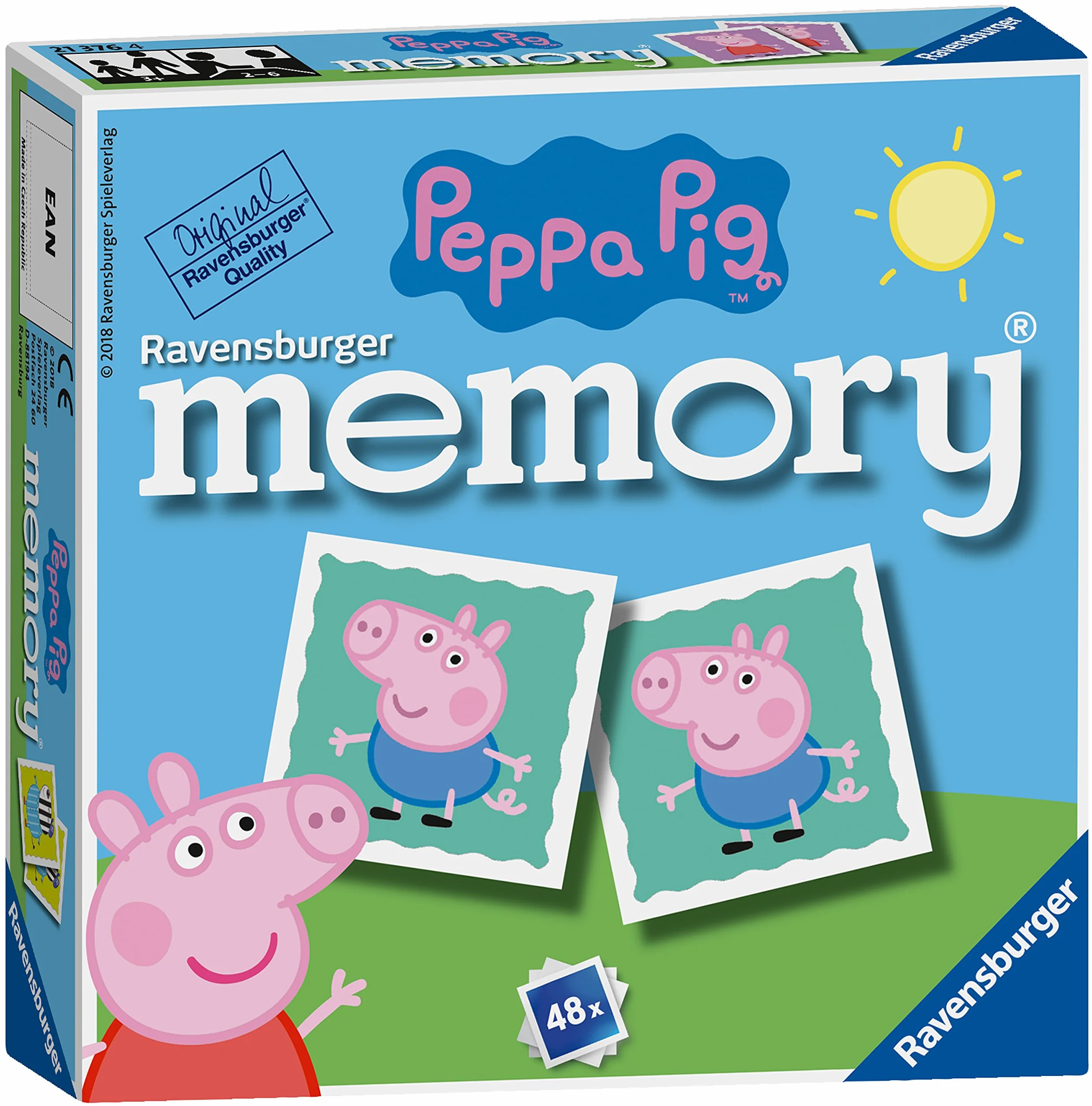 Ravensburger Peppa Pig Mini Memory Game - Matching Picture Snap Pairs Game For Kids Age 3 Years and Up