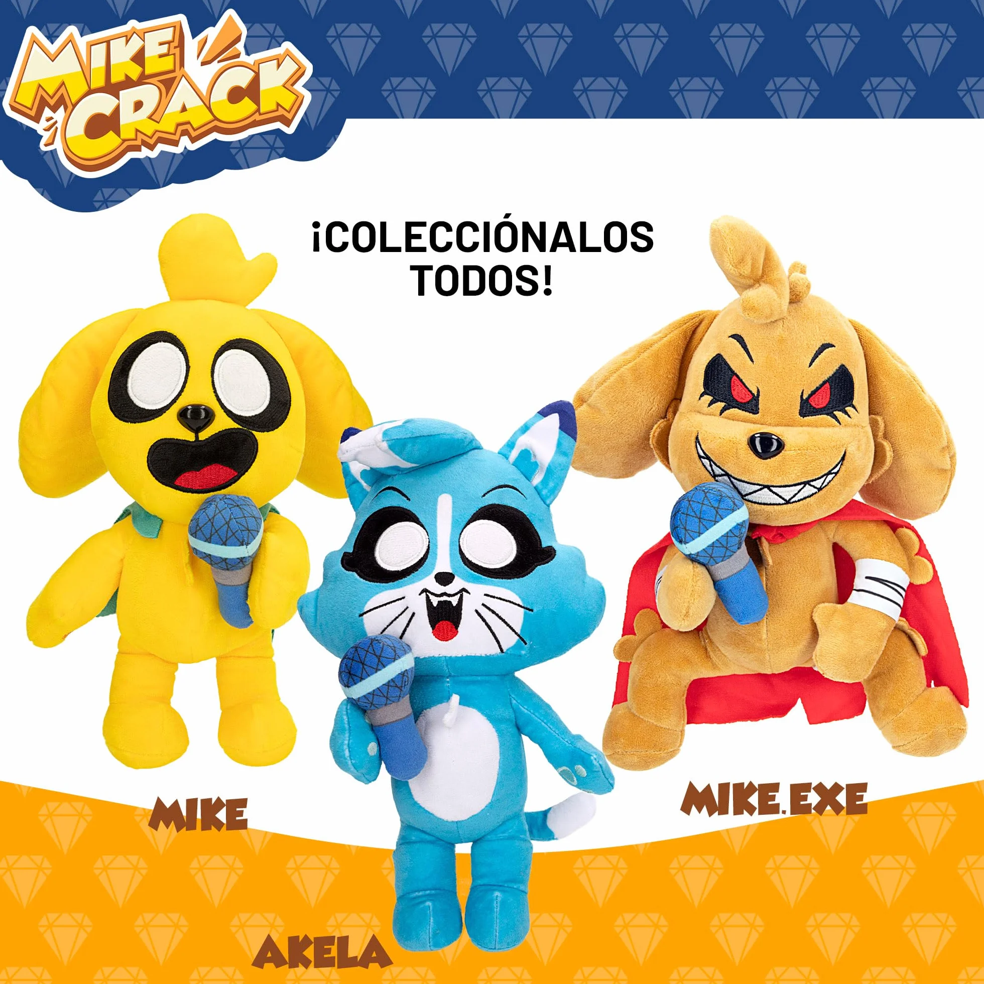 COLORBABY Mikecrack, Interaktywna pluszowa zabawka, kotek Akela, z muzyką, nagrywanie głosu i odtwarzanie, zabawka postać Youtube, 29 cm, śpiewa najlepszą piosenkę, powtórz to, co mówisz (85424)