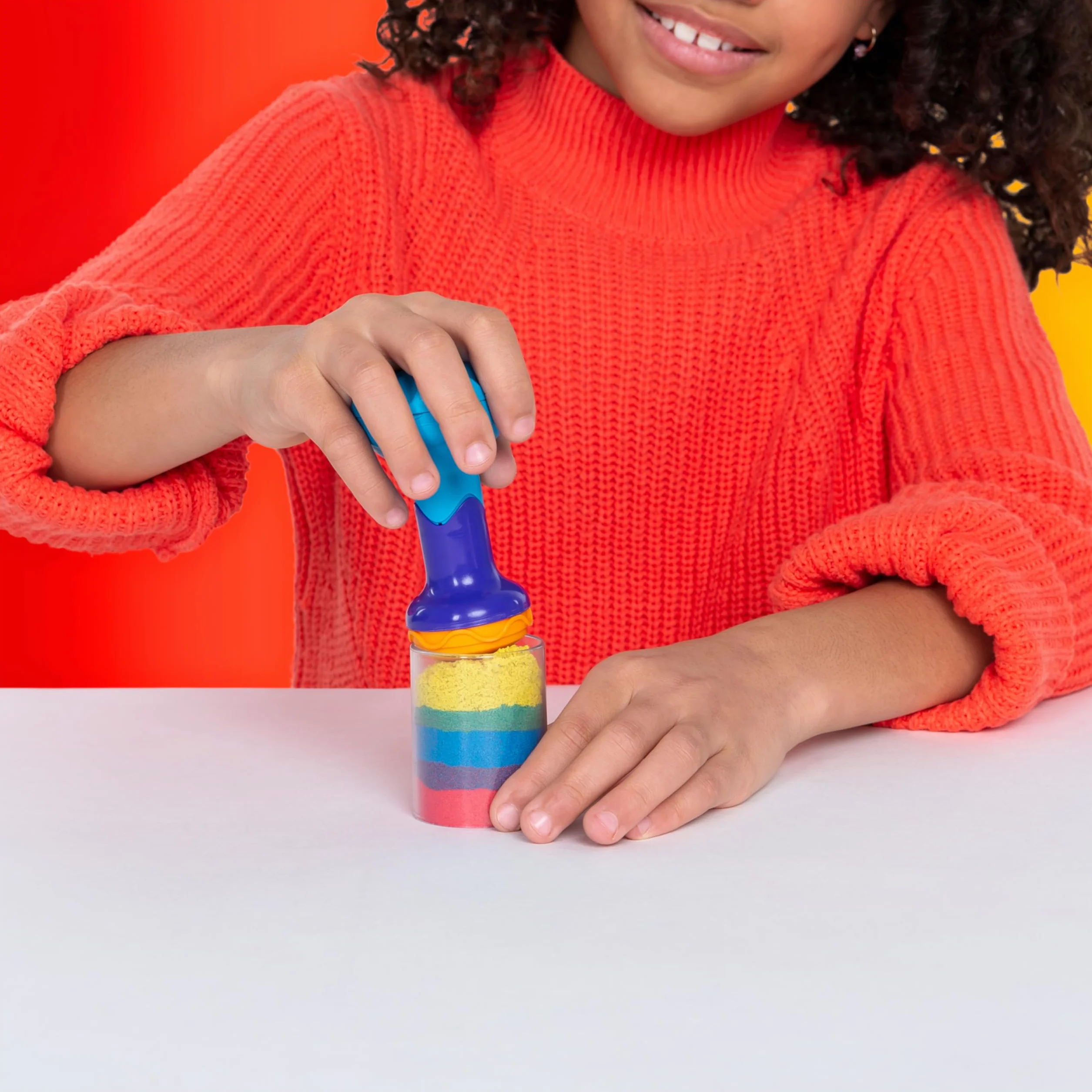 Kinetic Sand, Rainbow Mix Set with 3 Colours of Kinetic Sand (382g) and 6 Tools, for Kids Aged 3 and Up