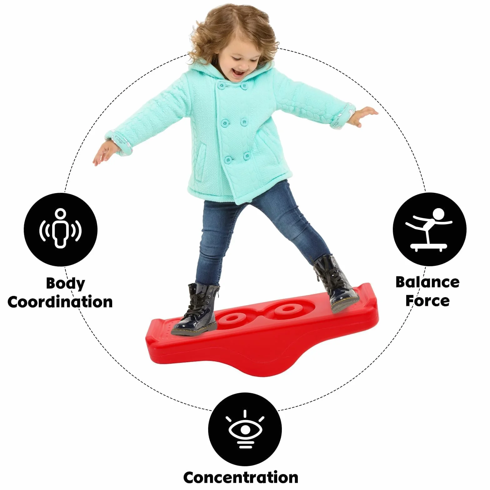 Montessori deska do balansowania dla dzieci, deska do balansowania dla dzieci, do balansowania i balansowania dzieci, kolor zielony