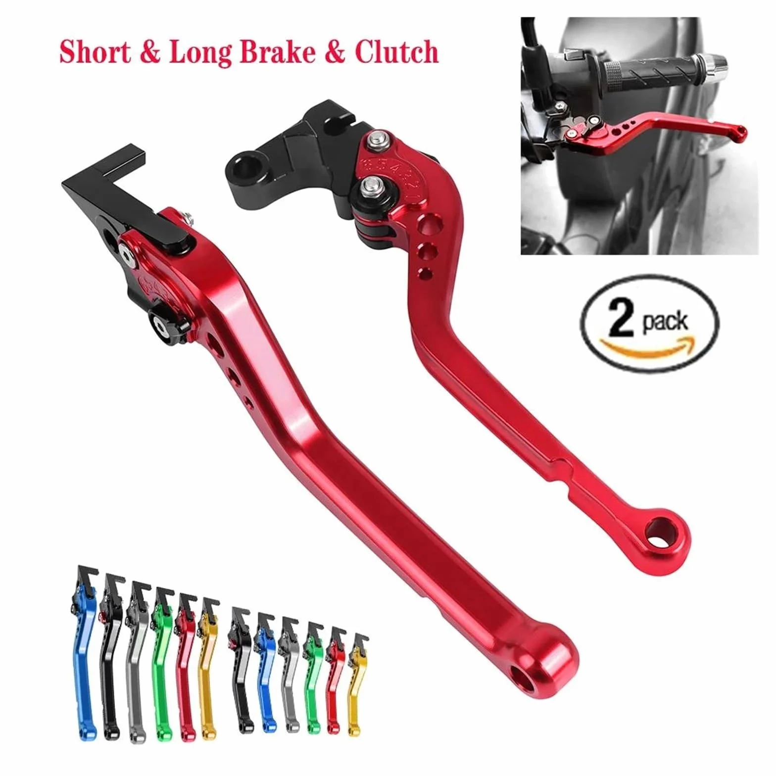 Pasuje do HONDA CRF250L CRF300L CRF 250 300 L 2020-2022 motocykl długie i krótkie dźwignie hamulcowe sprzęgło uchwyty dźwignia(Short,2)