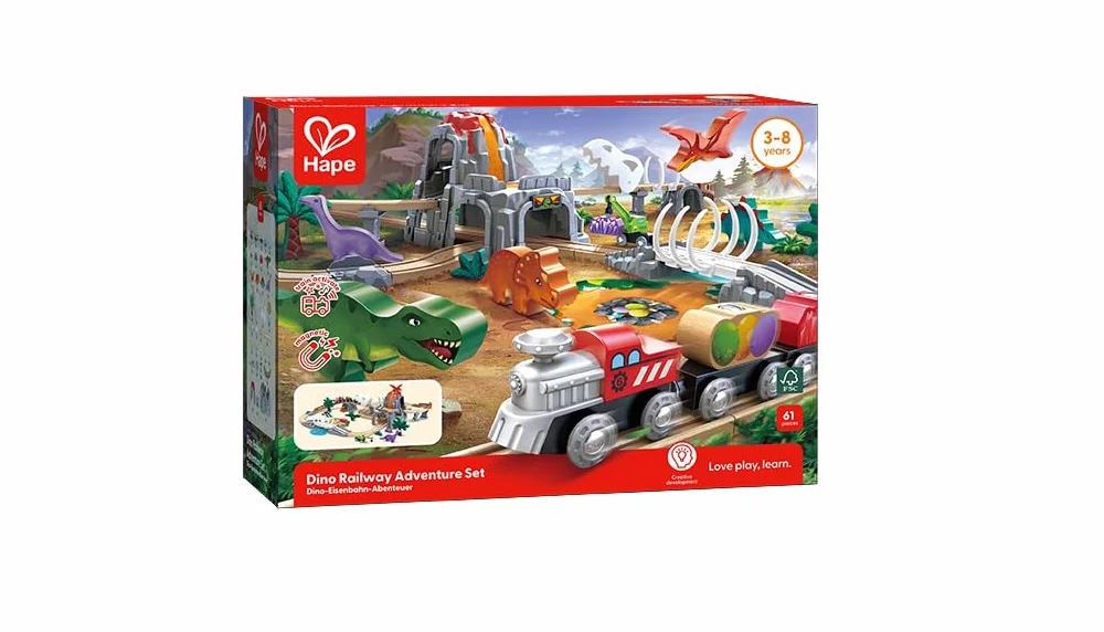 Hape Zestaw przygodowy kolejowy Dino