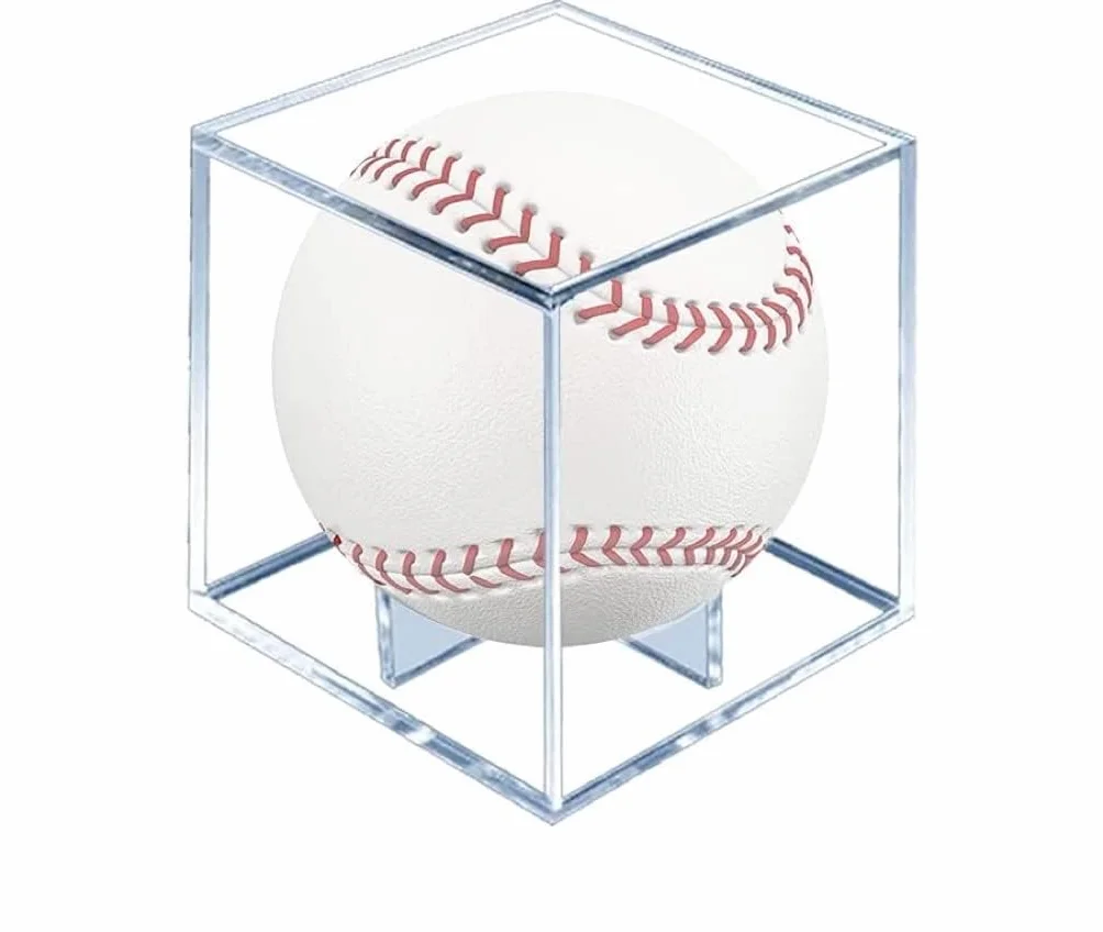 Przezroczysta witryna baseballowa, odporna na promieniowanie UV, przezroczysta, akrylowa, na piłkę golfową, oficjalne pudełko na wyświetlacz z autografem, stojak na piłkę baseballową, pyłoszczelna