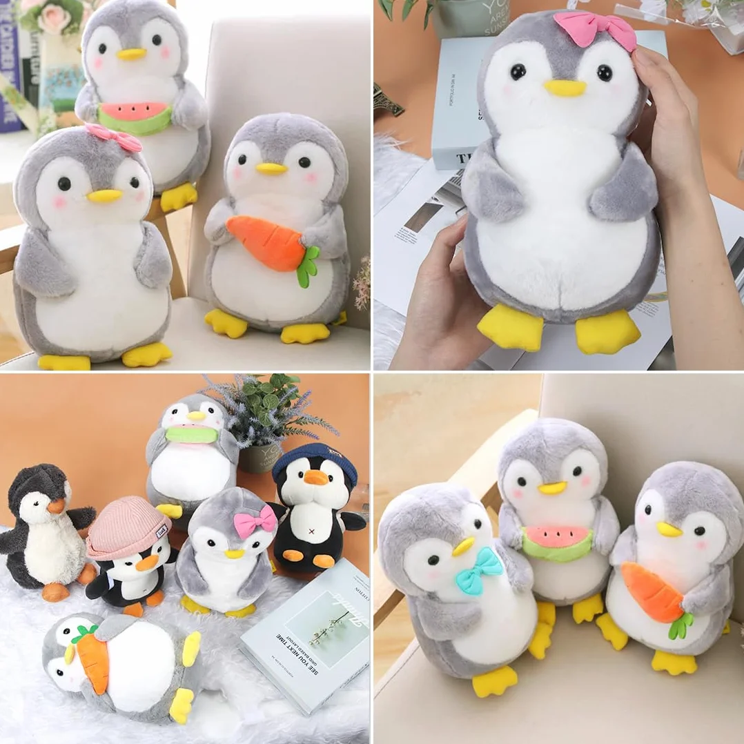 Wishstar Pluszowe zwierzątko i pluszowa zabawka, pingwin z kokardką dla dziewczynek - Pluszowa zabawka do przytulania i zabawy - Squishmallow, 25 cm