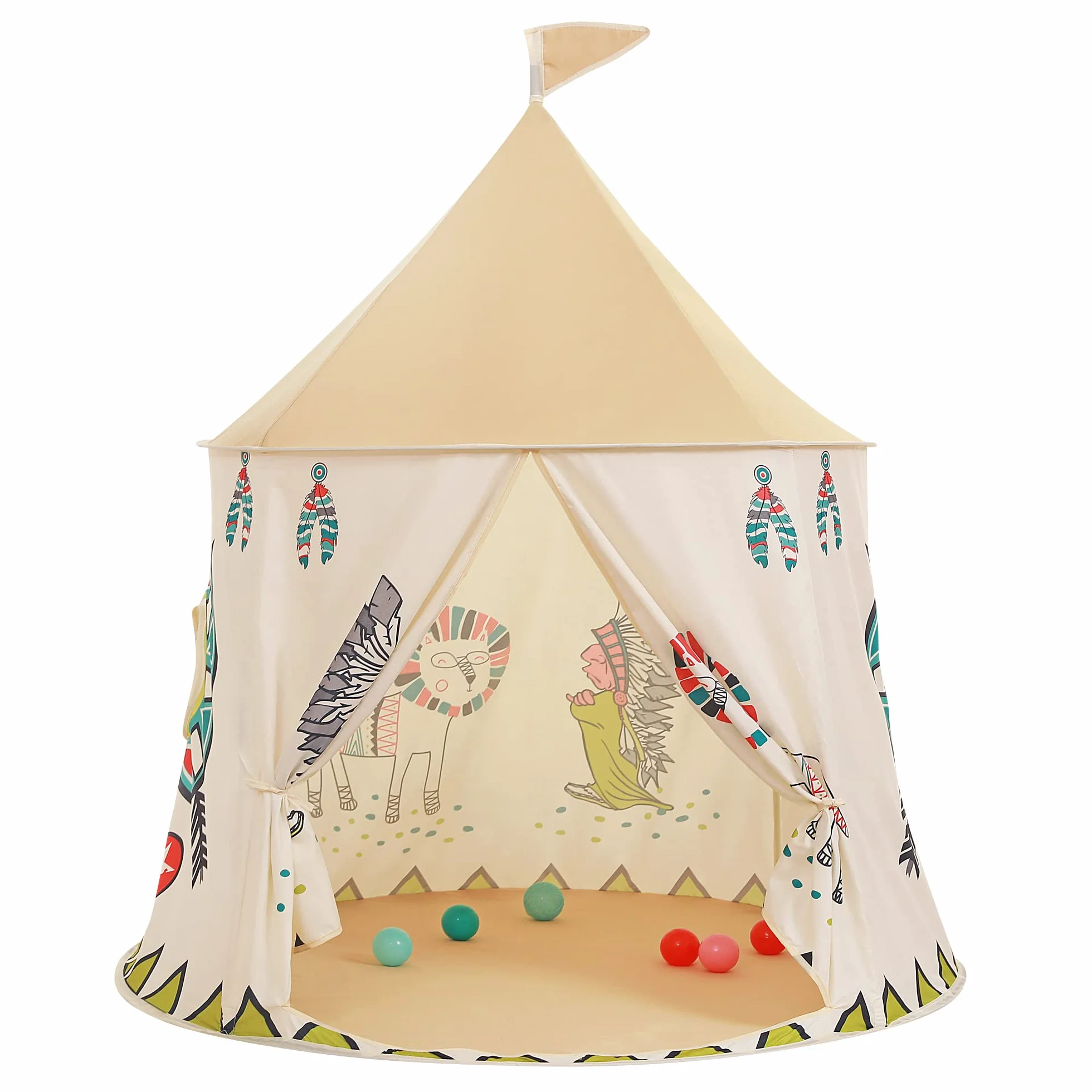 Namiot zabaw dla dzieci, namiot księżniczki Prince Castle namiot, Przenośny namiot pop up indyjski, Tipi, certyfikat EN71, Domek zabaw dla wewnątrz i na zewnątrz, Prezent dla dzieci