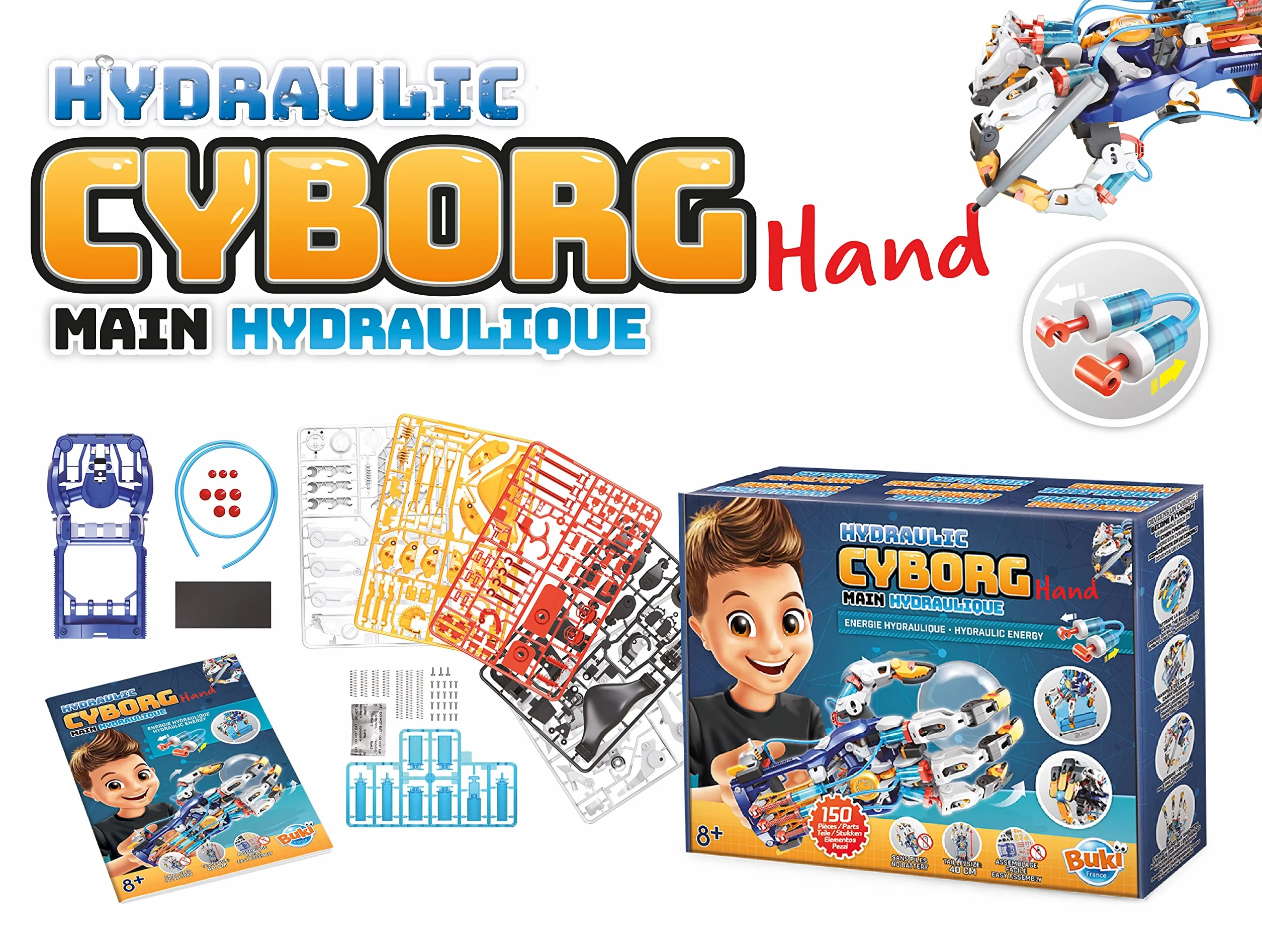 Buki Hydraulic Cyborg Hand Zestaw Doświadczalny, Wielokolorowy, 37.2 x 7.5 x 32.2 cm; 700 g