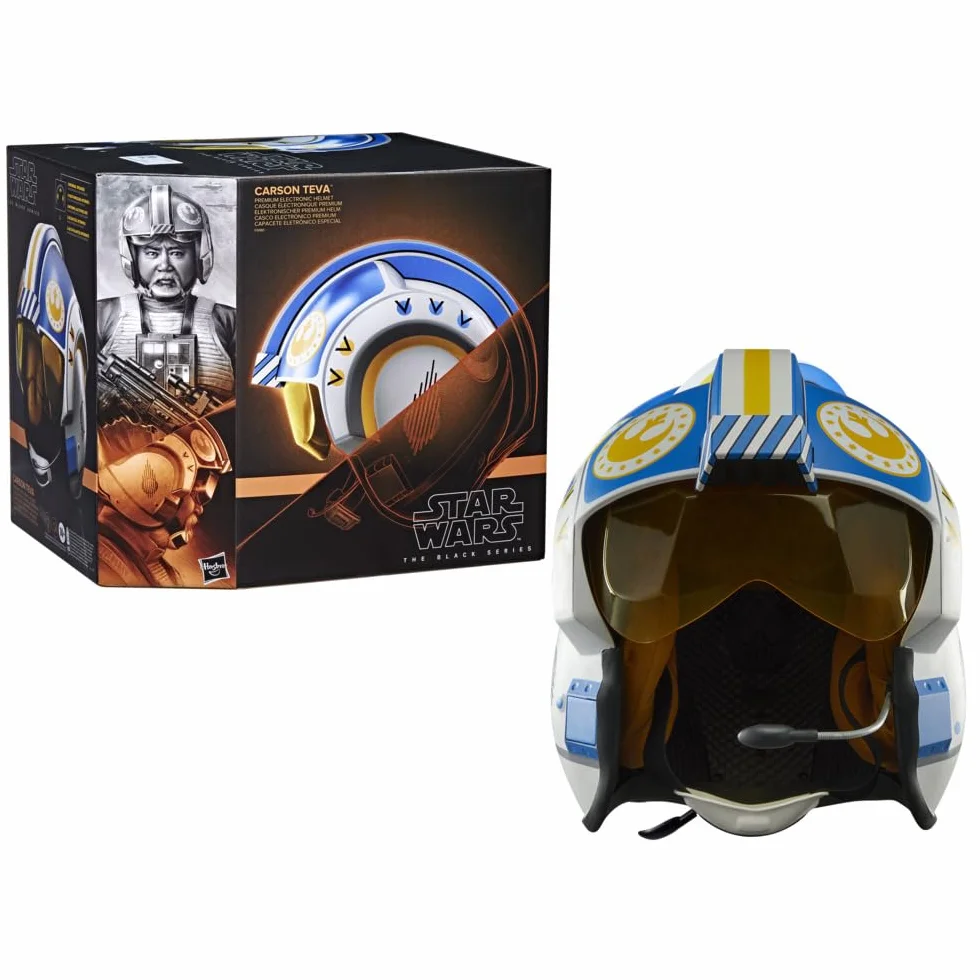 Star Wars The Black Series Carson Teva Premium elektroniczny kask z zaawansowanymi diodami LED i efektami dźwiękowymi, wiek od 14 lat