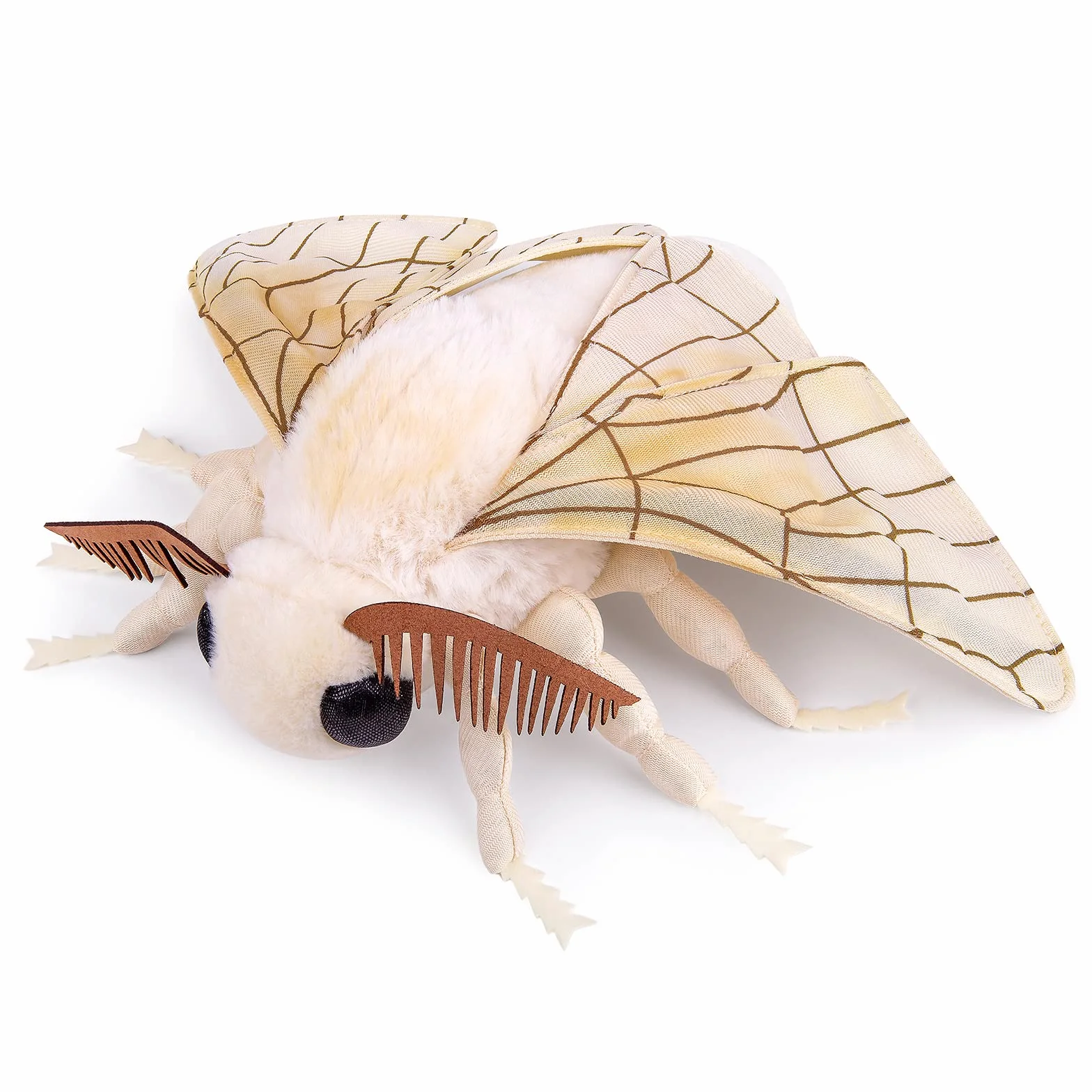 lilizzhoumax Moty-pluszowa zabawka 38 cm, symulowana mama jedwabna mata, pluszowa zabawka, realistyczna zabawka dla dzikich zwierząt, prezent dla przyjaciół i dzieci
