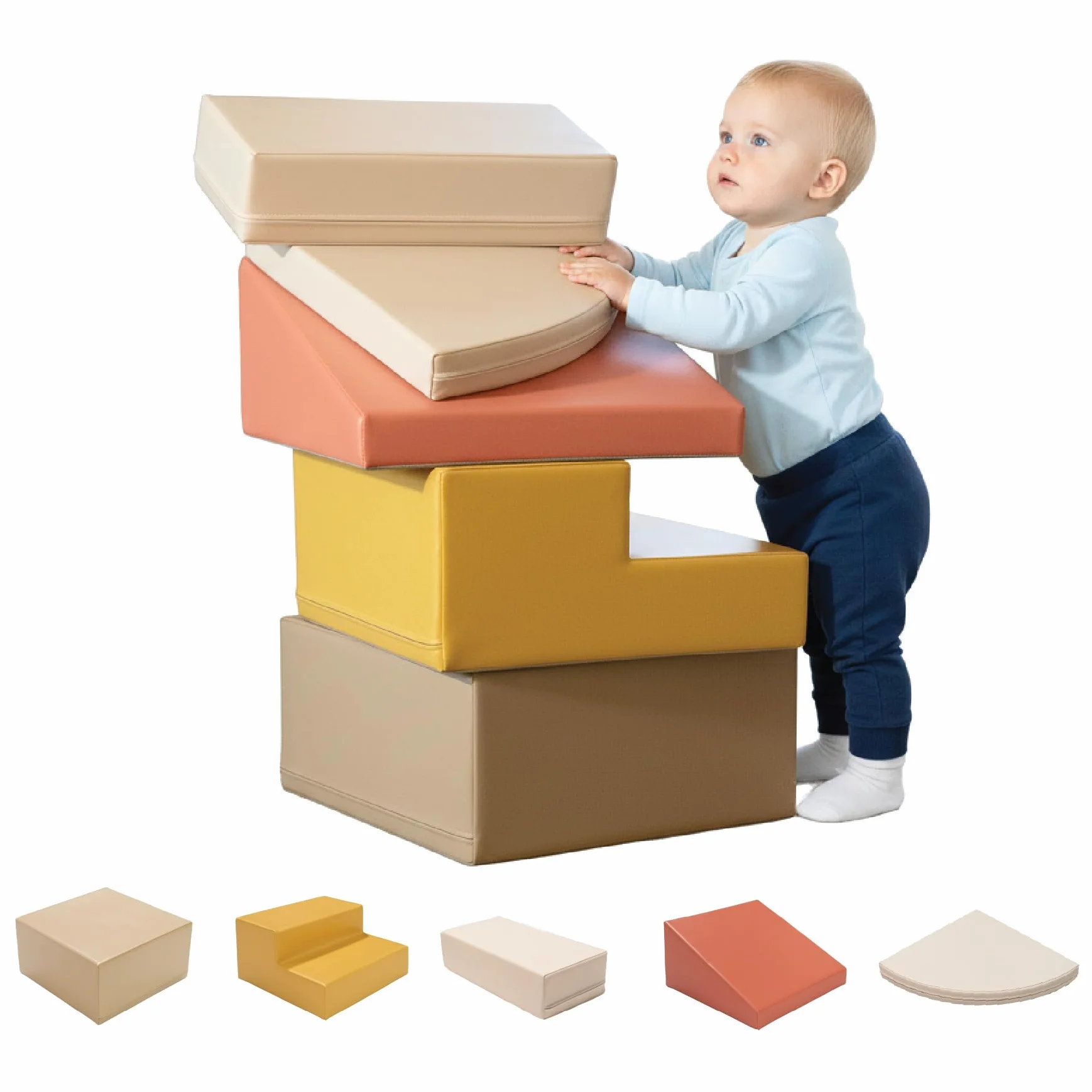 IGLU SOFT PLAY Corner Climber 5 szt. miękkich klocków, gigantyczne klocki piankowe (pastelowe jesieni)