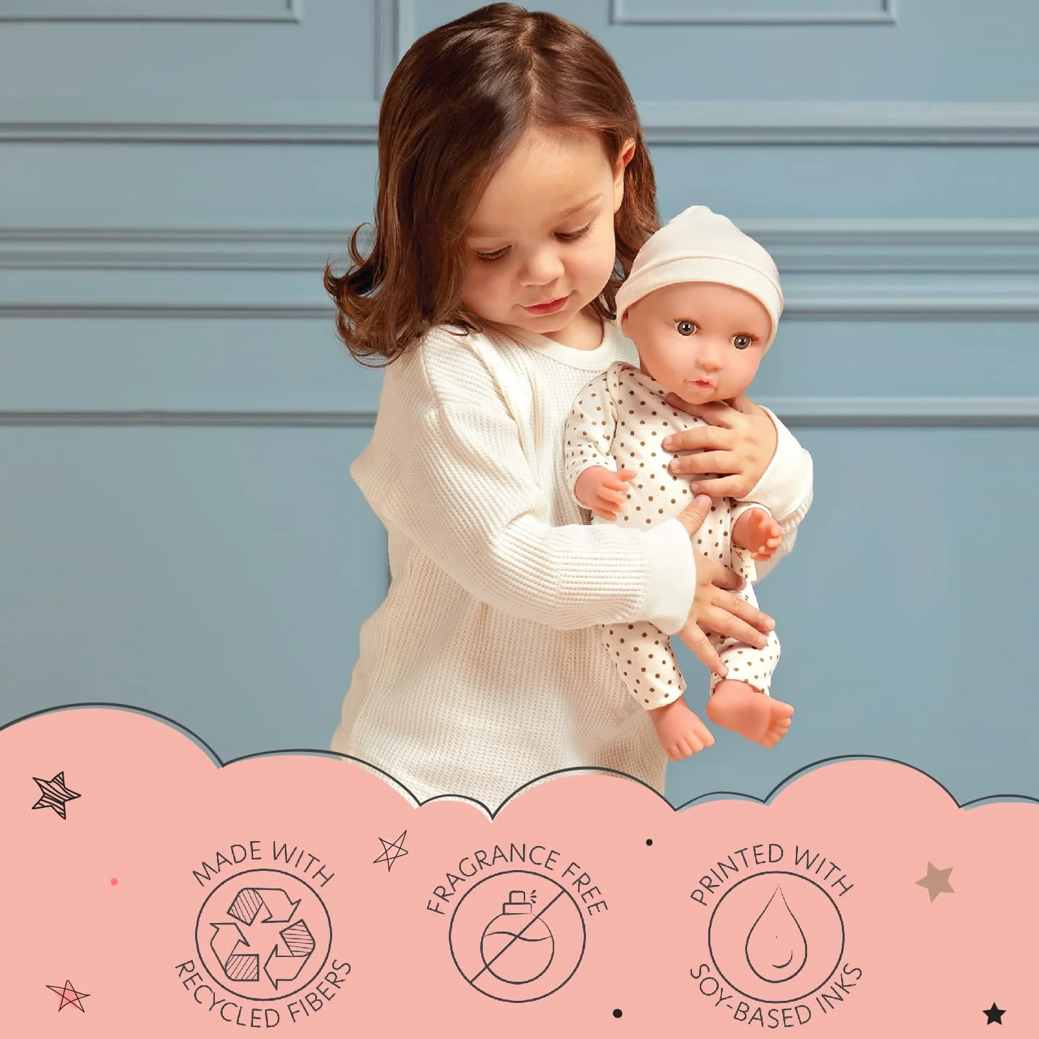 LullaBaby LBY7254Z lalka do kąpieli, zabawka do kąpieli, 36 cm, materiałowa lalka, blond włosy, zabawka do kąpieli dla niemowląt, zabawka wodna, ręcznik i kaczka kąpielowa, akcesoria dla lalek,