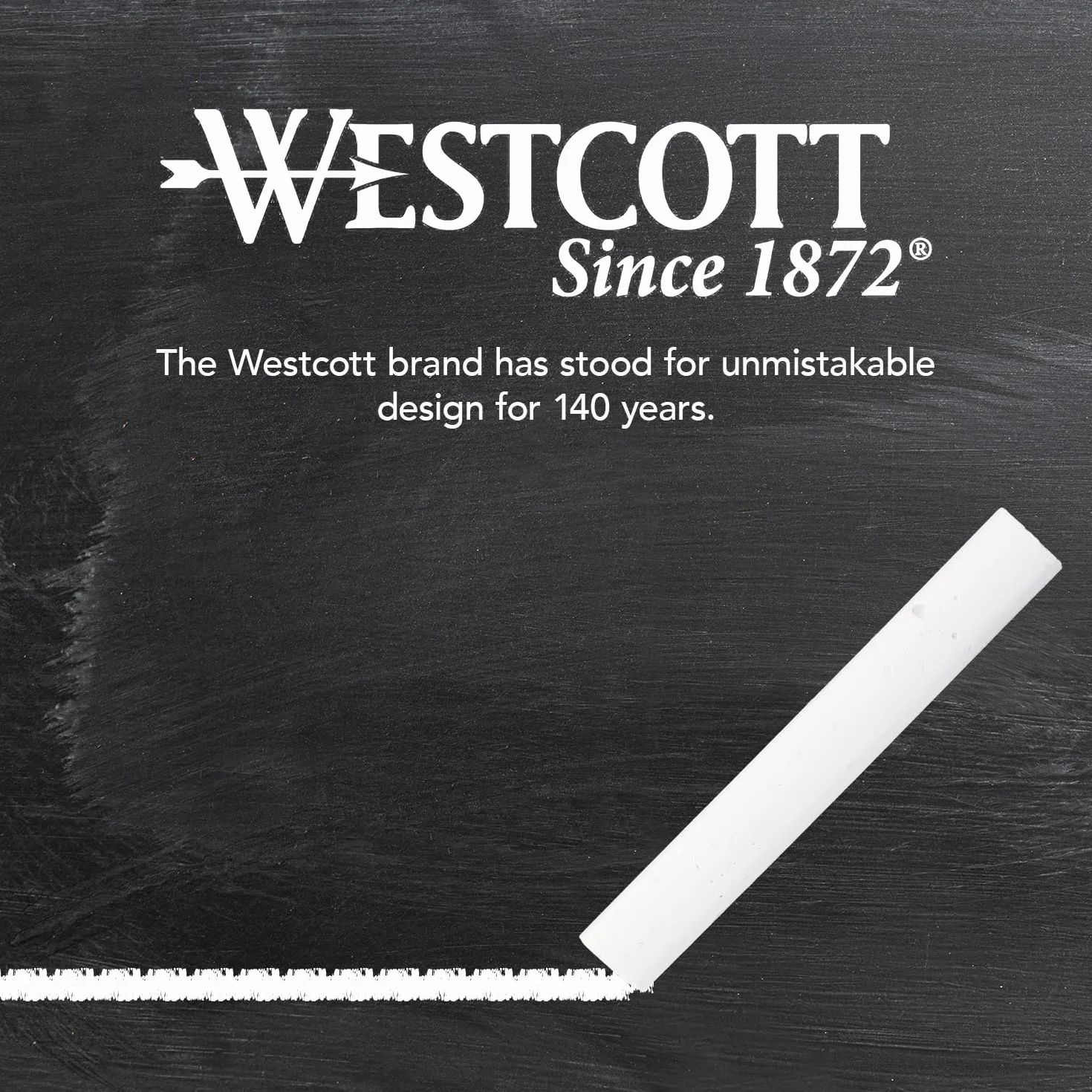 Westcott Kreda, 100 sztuk, białe, ekonomiczne opakowanie 1,2 cm, w kryjącej bieli, nie kurz i łatwo zmywalna, E-744986 00