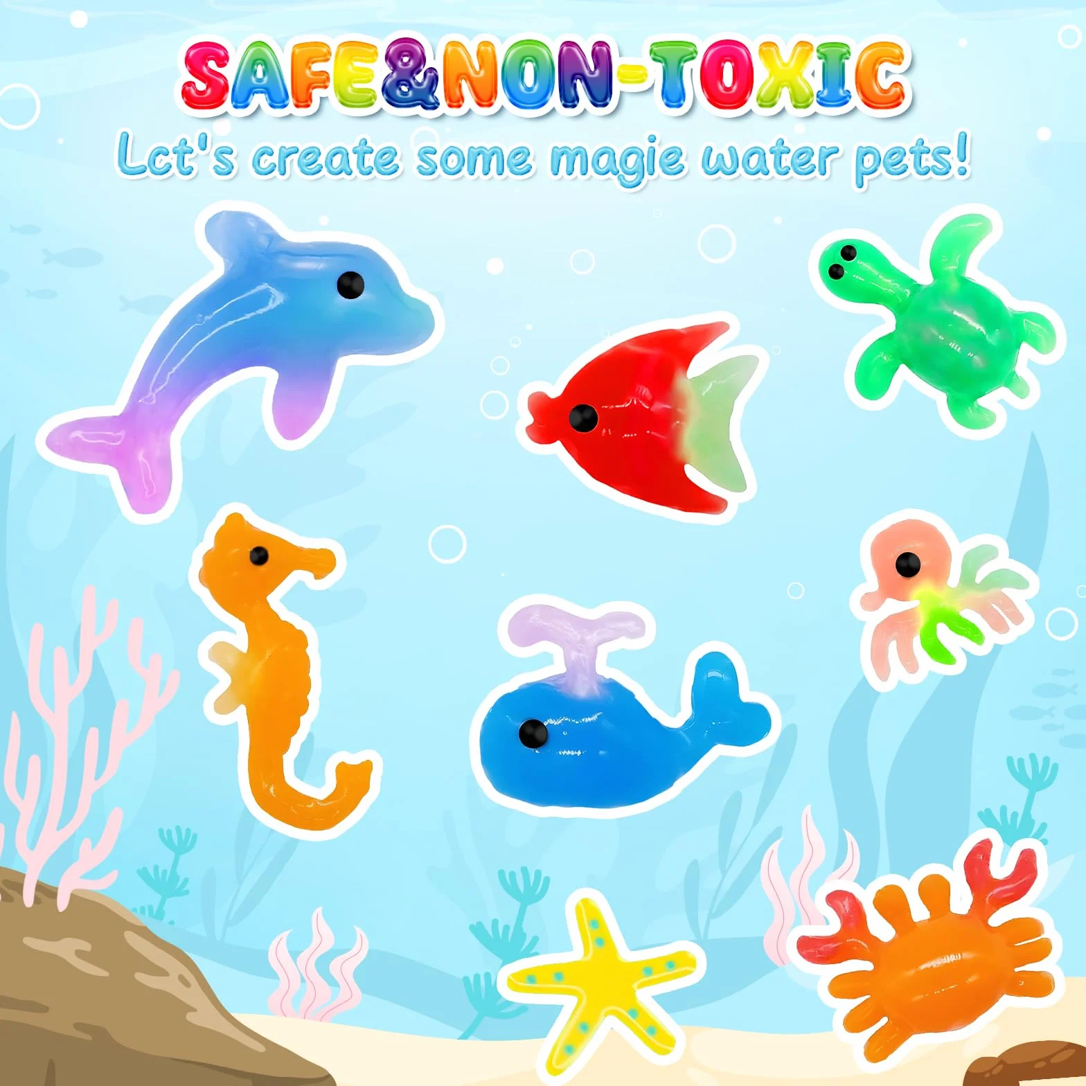 MOMSIV Zestaw magicznego żelu wodnego w 20 kolorach, magiczny zestaw Aqua Elf dla dzieci z 24 formami, zabawka wróżka DIY sztuka i rękodzieło dla chłopców i dziewcząt w wieku 5, 6, 7, 8 lat, prezenty