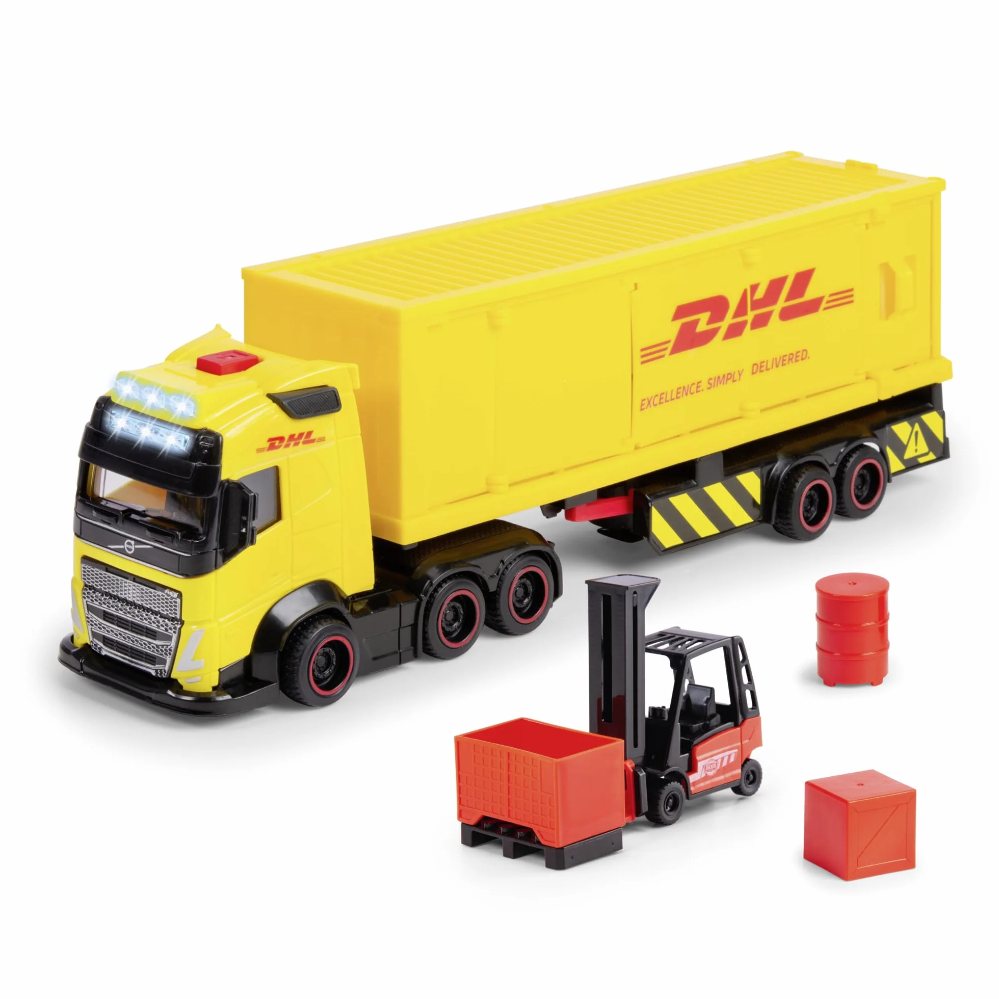 Dickie Toys 203747018 VOLVO Ciężarówka DHL, 35 cm