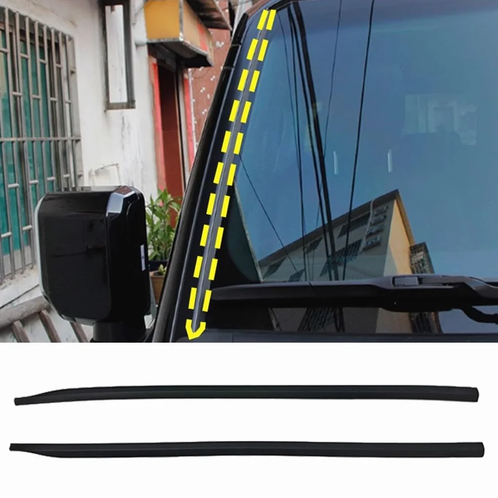 Gumowa listwa uszczelniająca na przednią szybę do Land Cruiser Prado LC250 2024-2025, odporna na warunki atmosferyczne, redukcja hałasu, 2-częściowy czarny zestaw