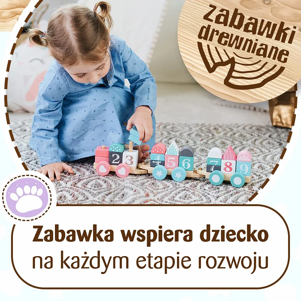 Trefl Liczymy Główkę Ćwiczymy Zabawka Drewniana dla Dzieci od 12 miesiąca życia