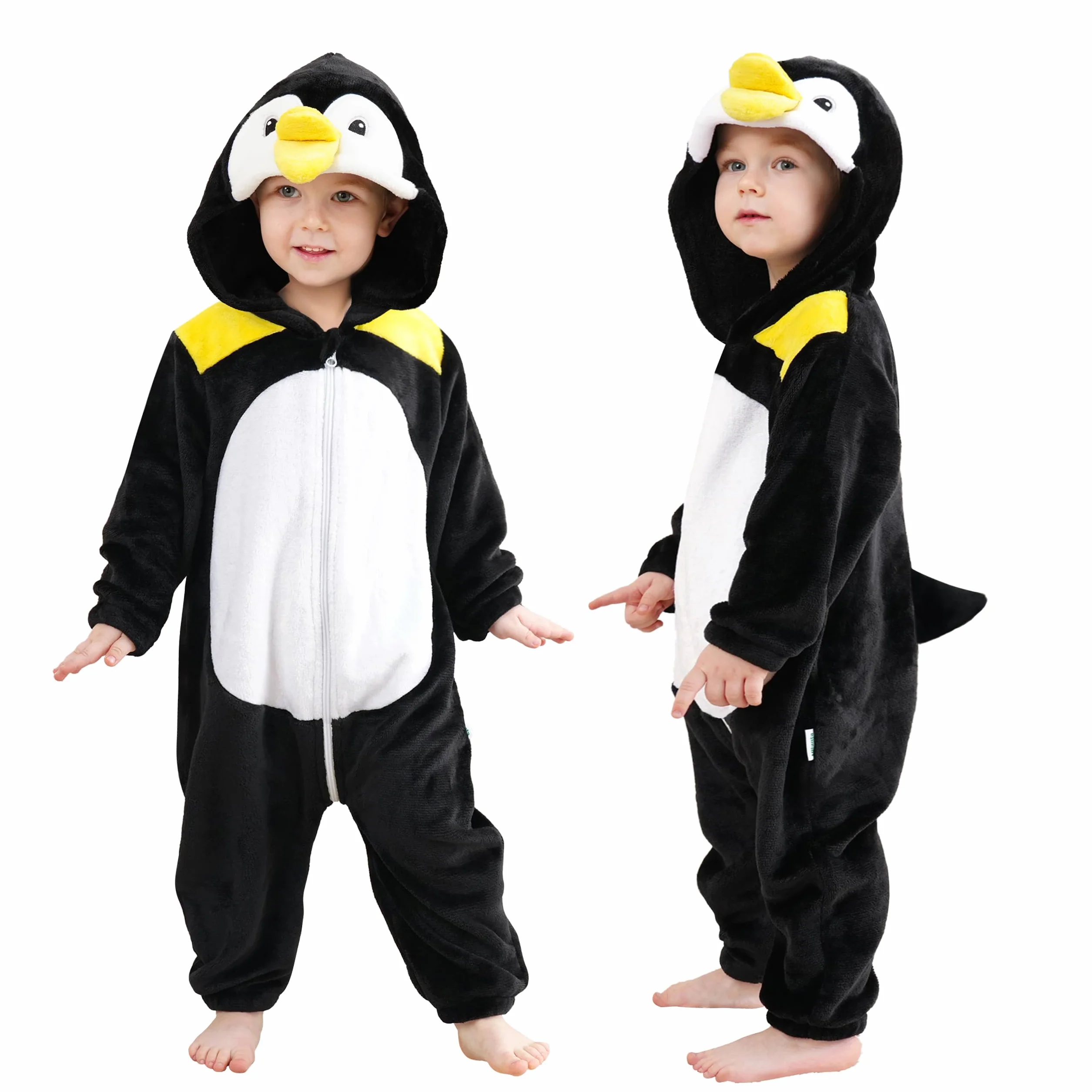 LOLANTA Kostium dla dzieci unisex dla dzieci, kostium zwierząt z kapturem dla dzieci, flanelowy kombinezon związkowy