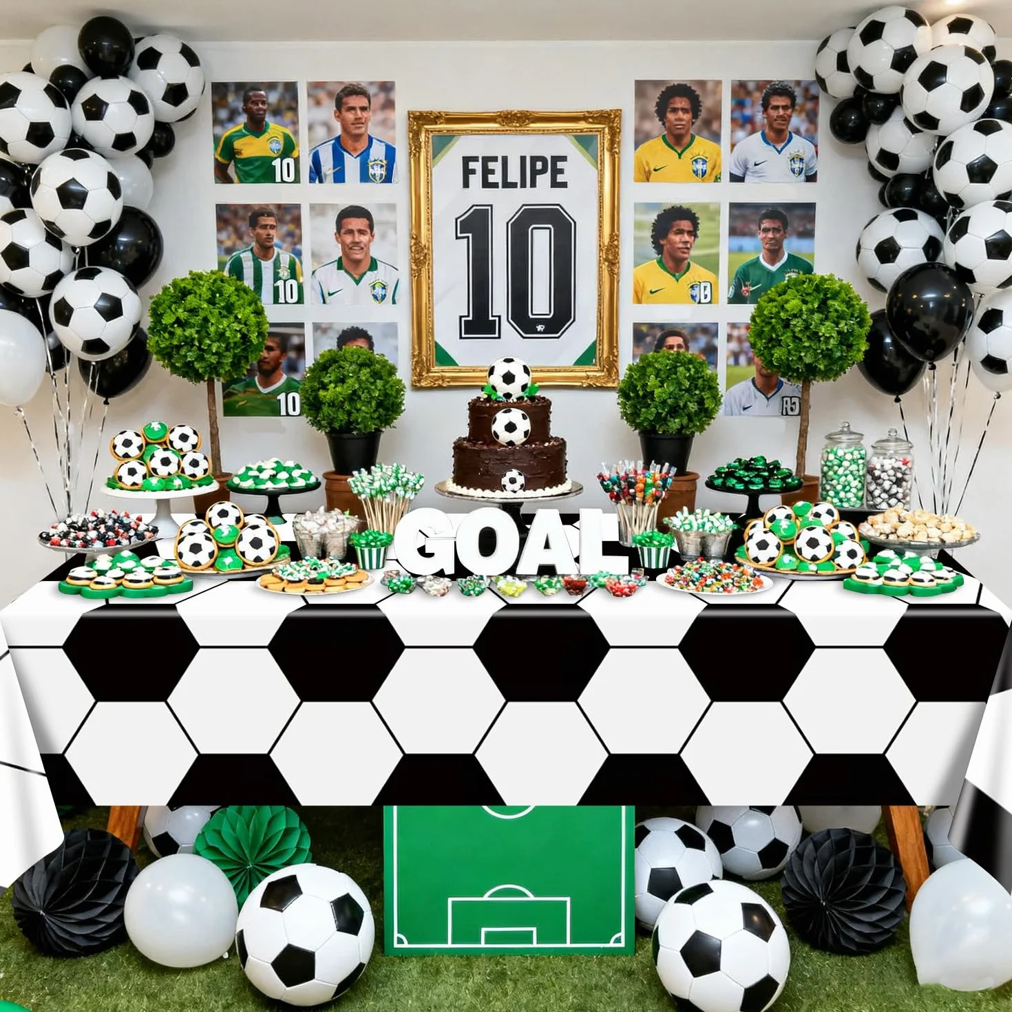 Obrus piłkarski – 4 sztuki obrusów z motywem piłkarskim do dekoracji imprez sportowych, artykuły dla dzieci z motywem piłki, 130 x 220 cm, 2 style