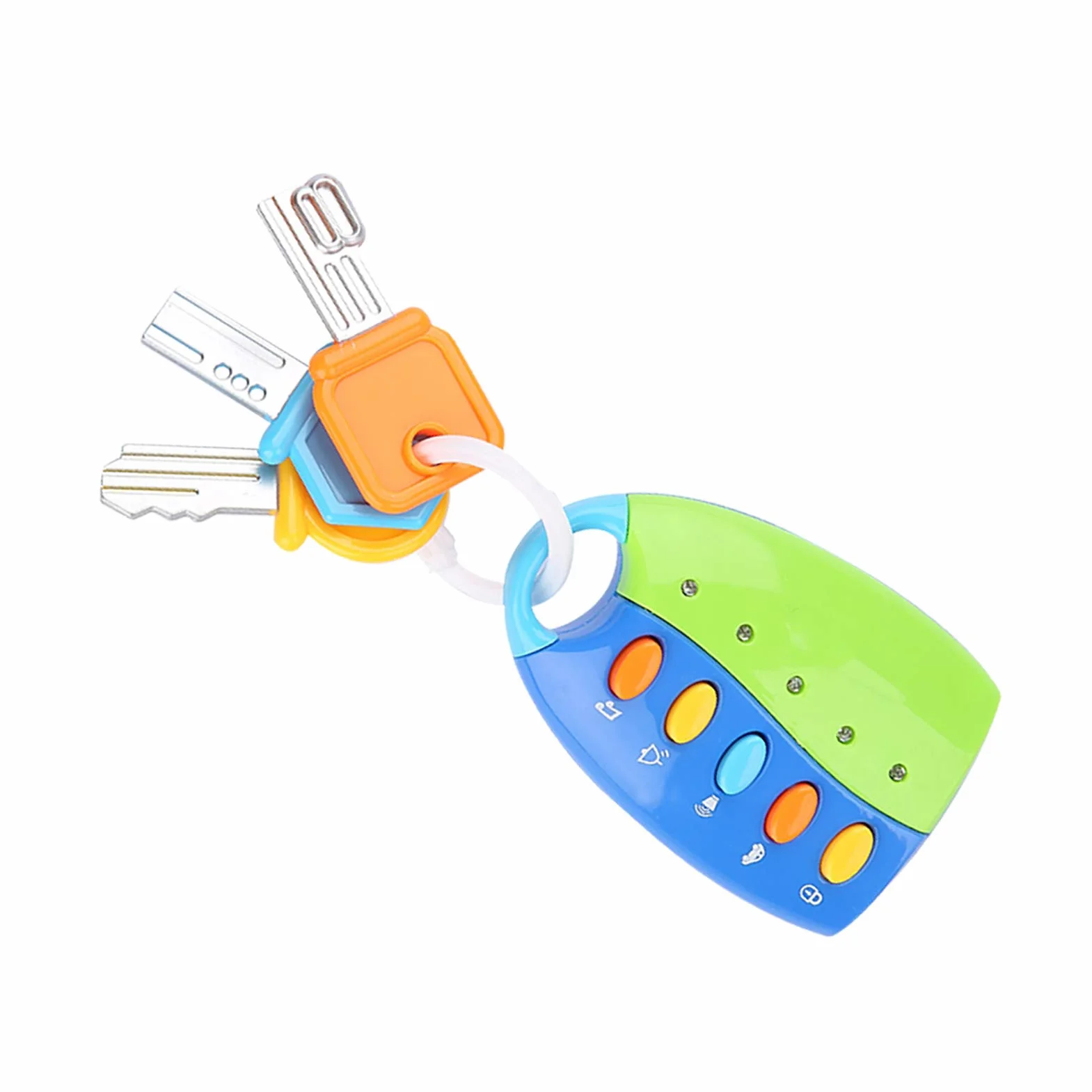 lyrlody Baby Toy, Zdalnie Sterowane Auto z 3 Kolorowymi Kluczami i 5 Przyciskami, Efekty Dźwiękowe i Migające Światła, z Funkcją Muzyczną, dla Dzieci Wczesnej Nauki (BLUE)