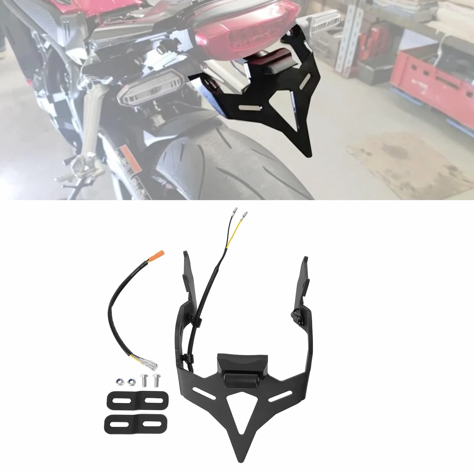 Uchwyt tablicy rejestracyjnej motocykla Tail Tidy kompatybilny z Honda CBR650R / CB650R CBR 650R / CB 650R uchwyt tablicy rejestracyjnej 2021-2025