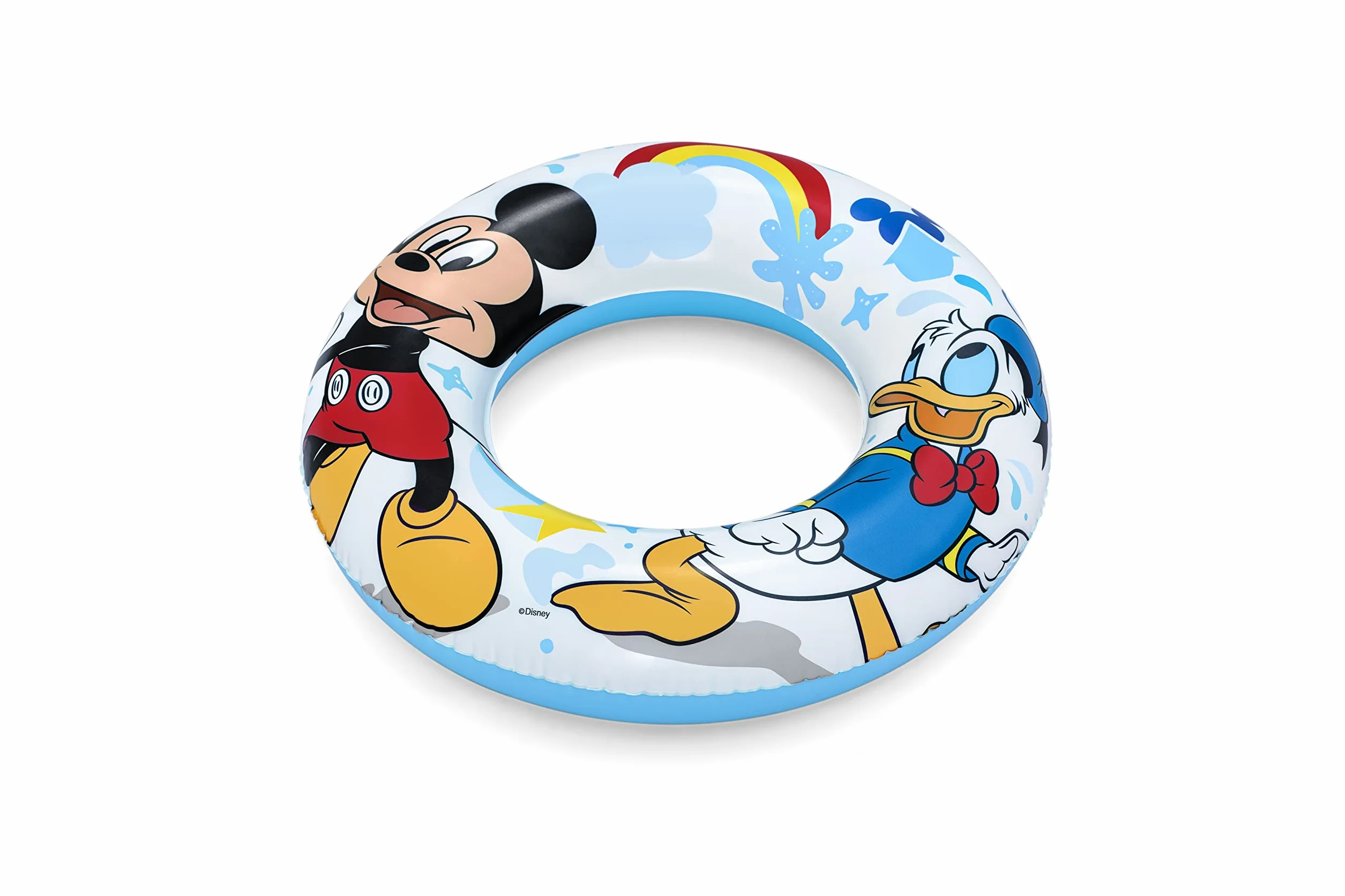 BESTWAY Nadmuchiwane Koło Ratunkowe Mickey Roadster Racer 91004 Średnica 11 cm Wielokolorowe Plastikowe
