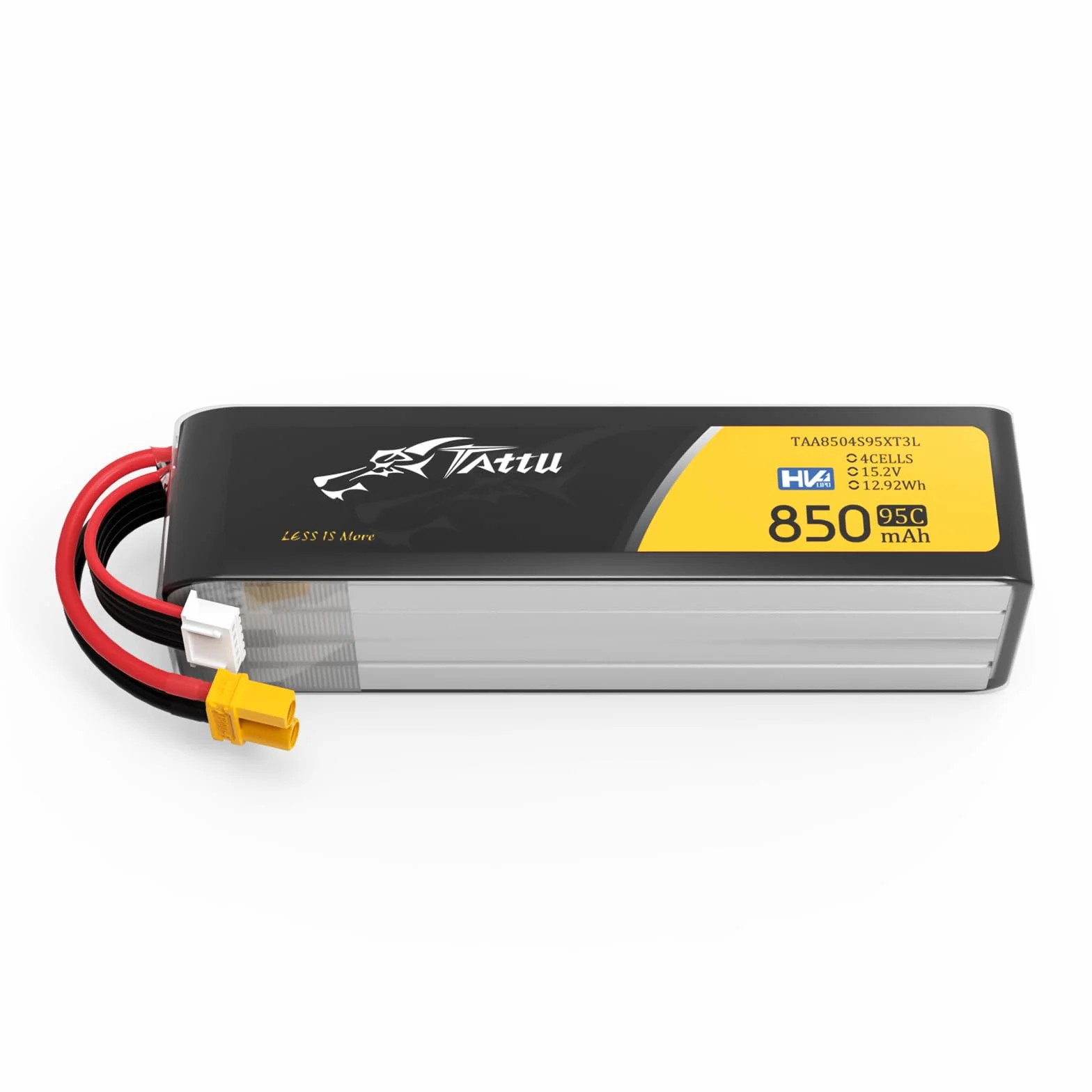 Tattu 850mAh 4S 95C 15,2V HV LiPo Long-Pack akumulator z wtyczką XT30 do dronów FPV i multikopterów wyścigowych