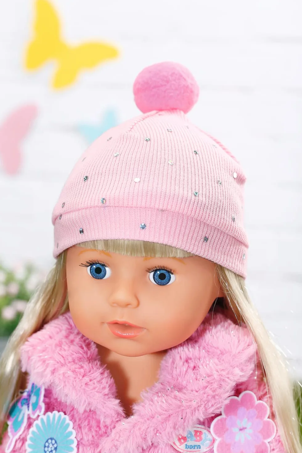 BABY born 833834 - Miękki różowy płaszcz z legginsami i czapką dla lalek 43 cm - Lalka nie wchodzi w zakres dostawy - Odpowiedni dla dzieci w wieku 3 lat +