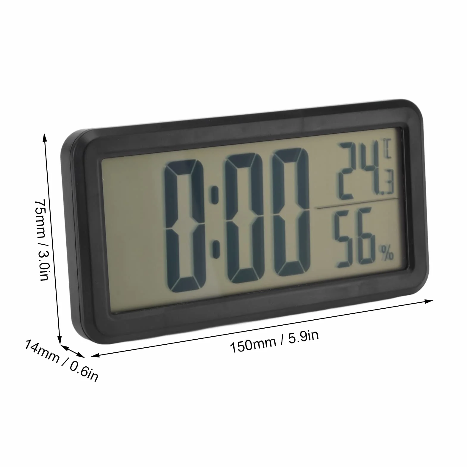 Cyfrowy budzik z wyświetlaczem temperatury, wilgotności, termometr higrometr, inteligentny zegar, zegar ścienny, zasilany bateriami, biuro, salon, sypialnia, biurko, budzik
