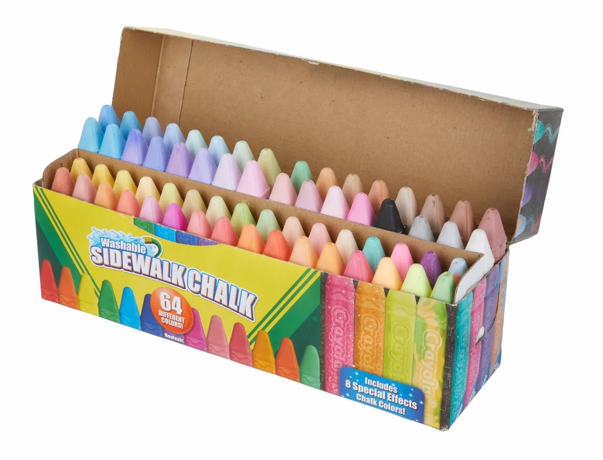 Crayola Zmywalna kreda chodnikowa, wielokolorowa, 64 szt. (1 szt.)