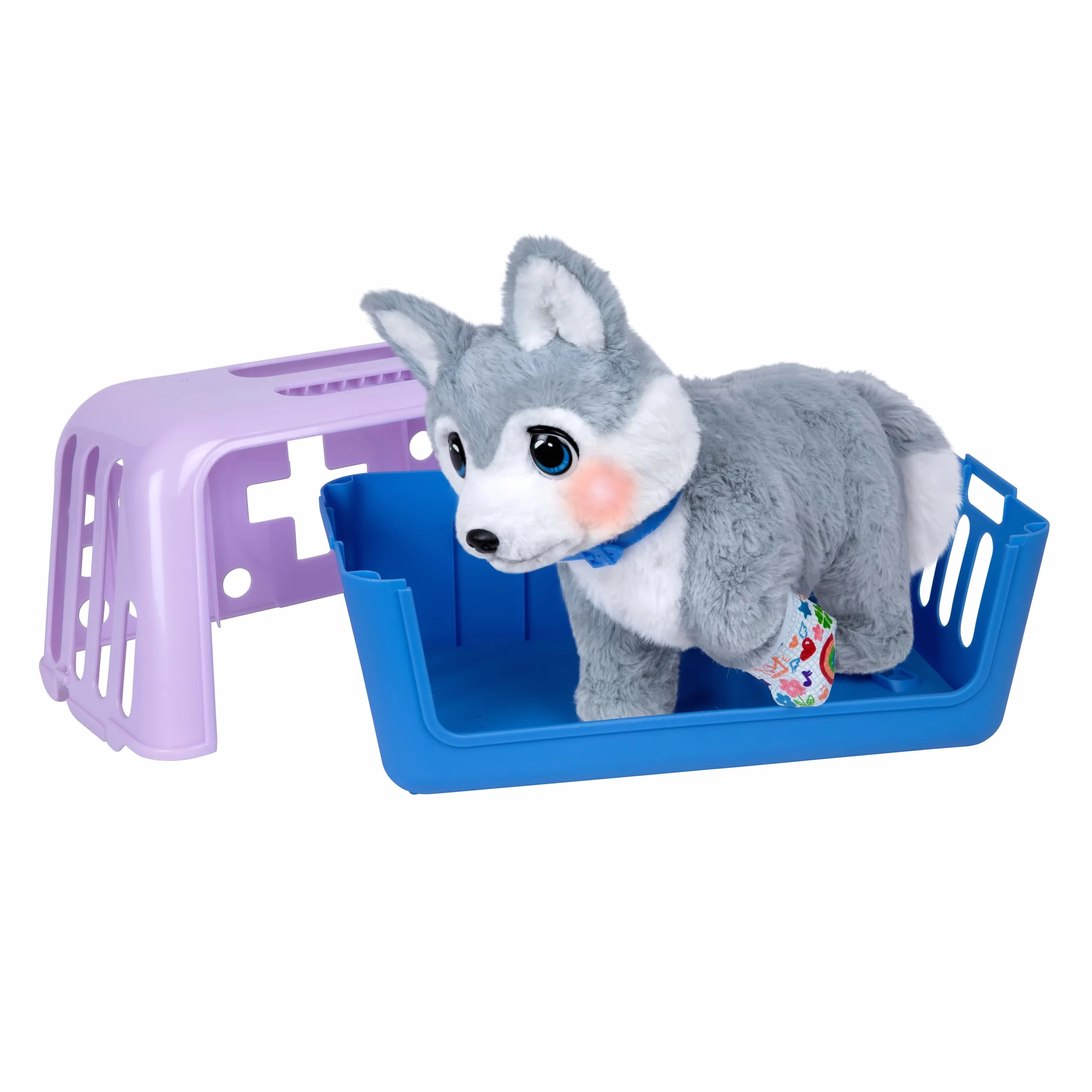 Little Live Pets Ouchies Aspen – ekskluzywny interaktywny szczeniak Husky z 50+ dźwiękami i reakcjami, w zestawie zestaw weterynaryjny i torba do noszenia, od 4 lat