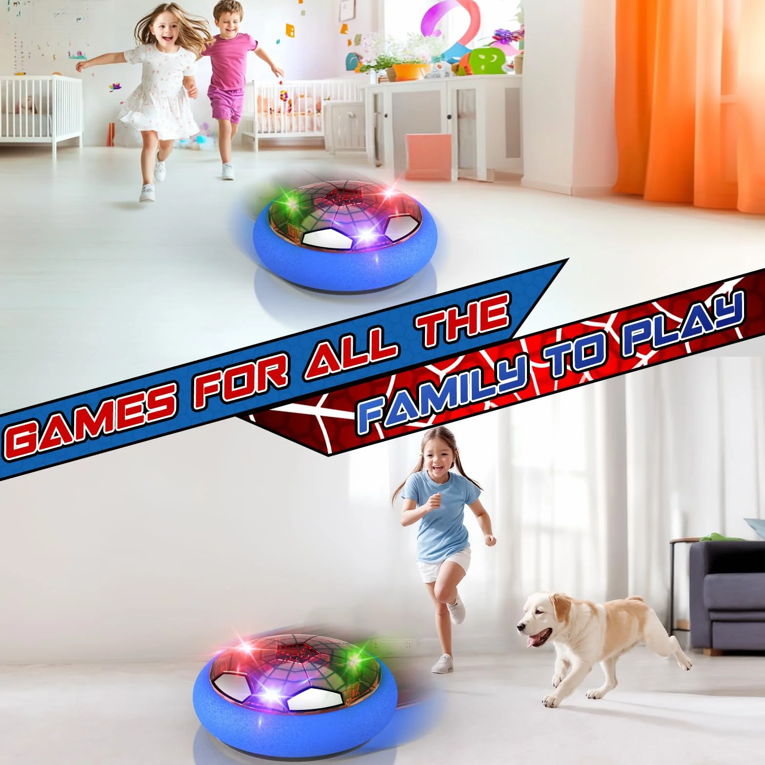 Spider Hover Ball Prezenty dla chłopców Halowa piłka nożna z oświetleniem LED Pływająca poduszka powietrzna Piłki do gry w hokeja na lodzie Zabawki dla dzieci od 3 4 5 6 7 8 9 lat Chłopiec Dziewczynka