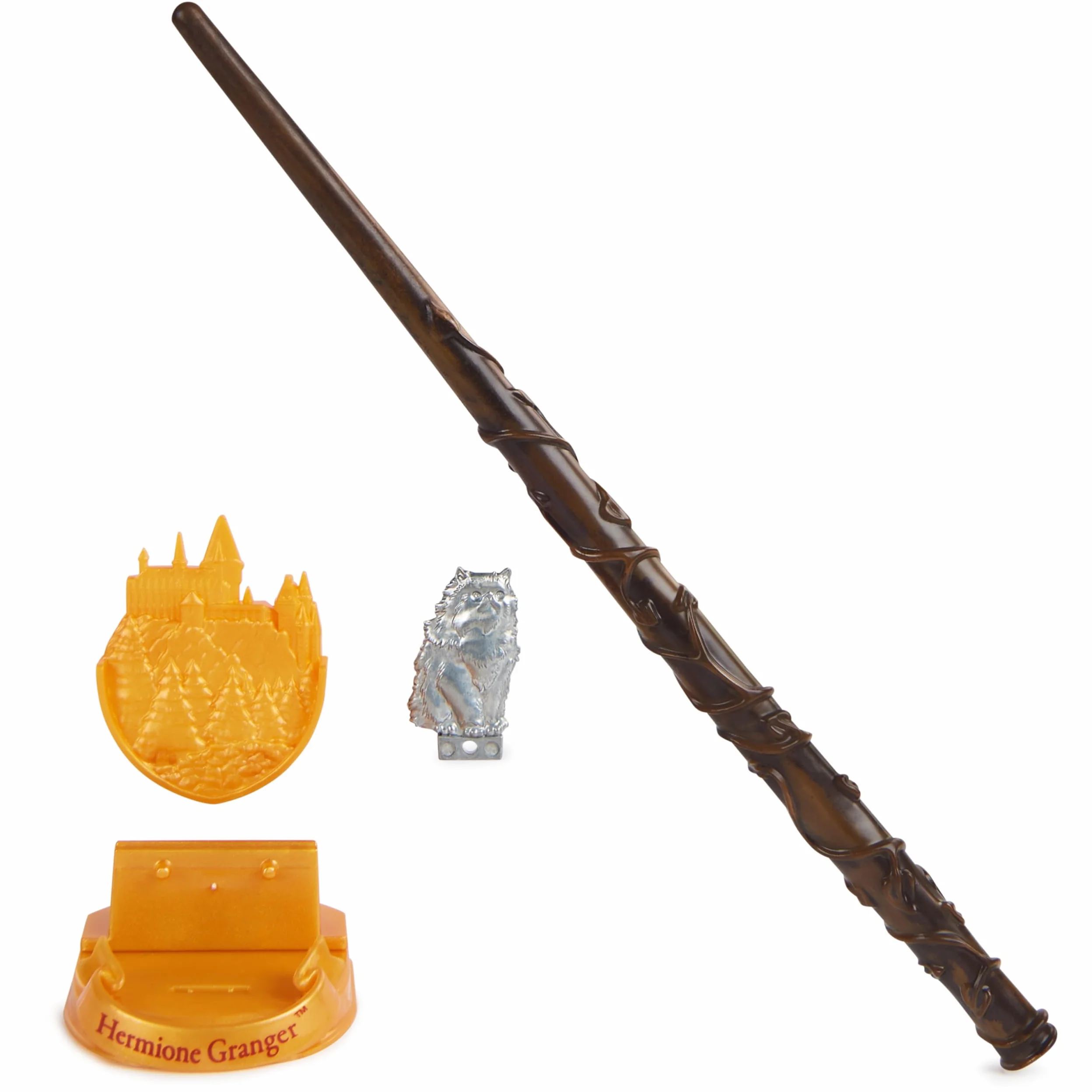 Wizarding World Harry Potter - Autentyczna różdżka Hermiona Granger z tworzywa sztucznego z uchwytem Hogwart, ok. 30,5 cm, zabawka dla dzieci od 14 lat, artykuł dla fanów, złoty