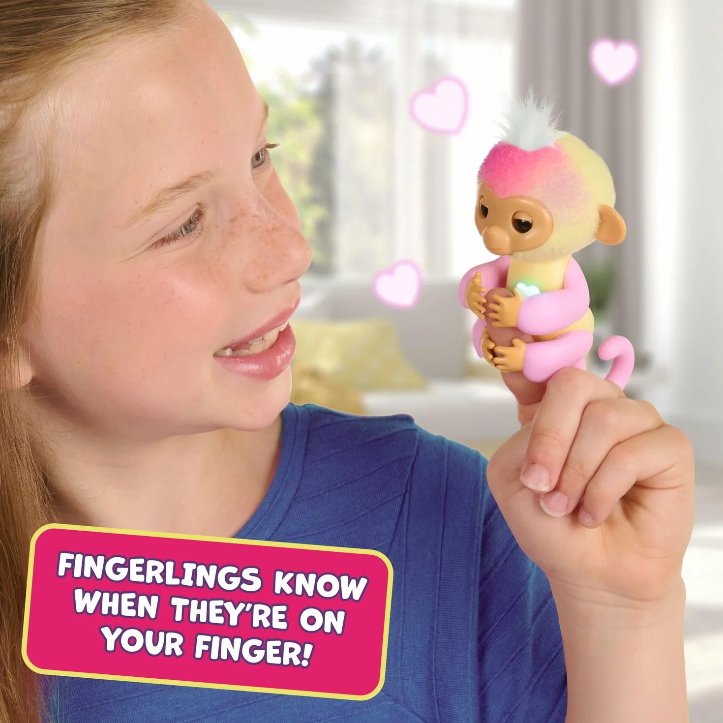 Fingerlings 2023 interaktywny zestaw dziecięcy z łóżeczkiem dziecięcym i krzesłkiem 2 w 1, 6 akcesoriów (od 5 lat)