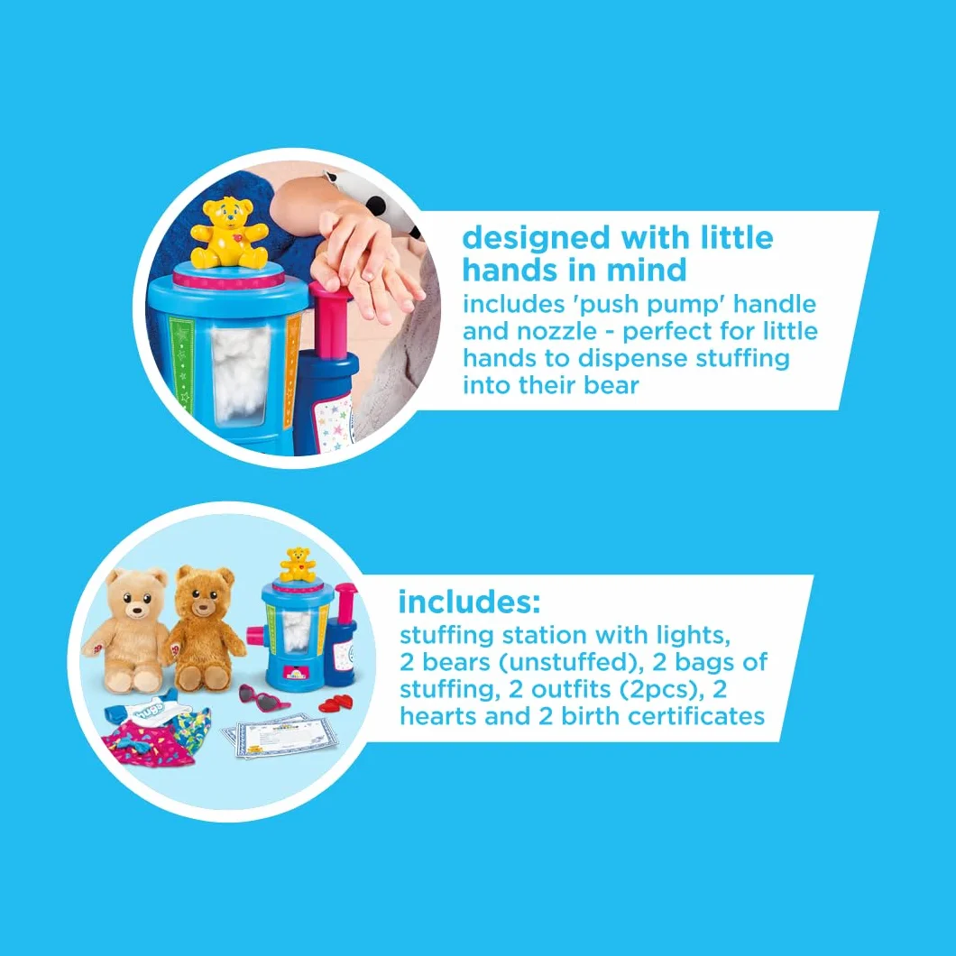 Casdon Stacja do wypychania Build-A-Bear Workshop | At-Home Build-A-Bear stacja wypychająca dla dzieci w wieku od 3 lat | Wypchaj, ubierz się i przytulaj swoich futrzanych przyjaciół | Stacja
