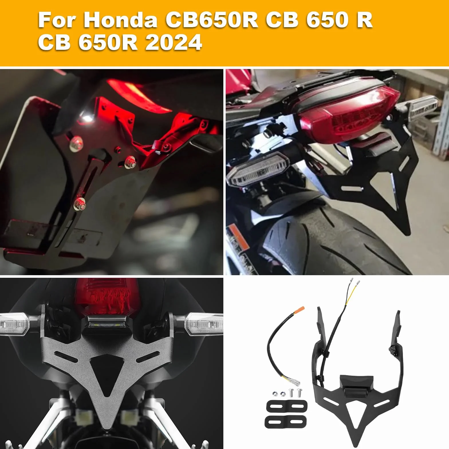 Uchwyt tablicy rejestracyjnej motocykla Tail Tidy kompatybilny z Honda CBR650R / CB650R CBR 650R / CB 650R uchwyt tablicy rejestracyjnej 2021-2025