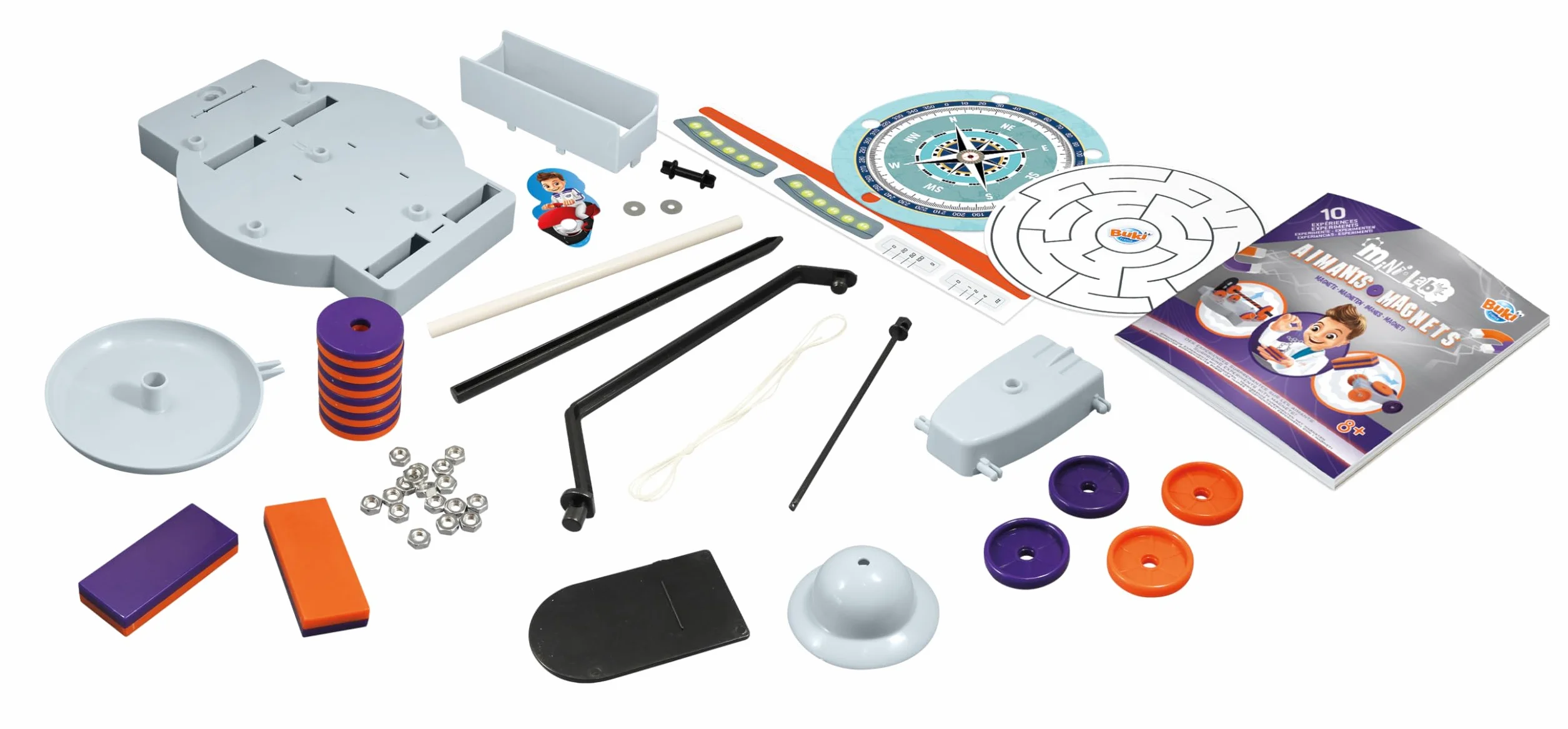 BUKI 3018 - Mini Lab Magnesy - Zestaw eksperymentów z magnesami – Odkryj magnetyzm i lewitację! Edukacyjna zabawka dla dzieci 8+