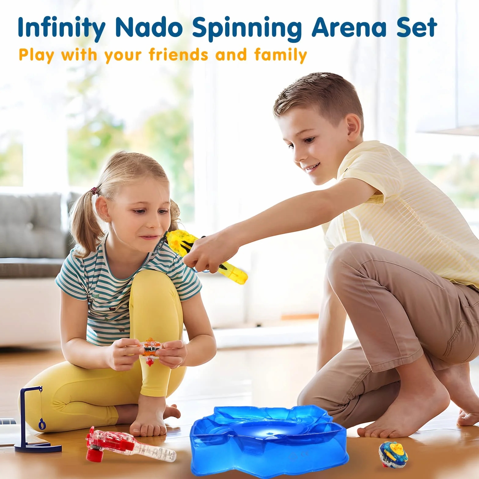 Infinity Nado Non-Stop Battle AreneSet, Pack of 2 Tops by ARE'S Wings and Cracking Tank, Spinning Tops for Kids Metal Toy Boys, Battle Tops Spinning Top Launcher, Spinning Tops boys from 5 years old