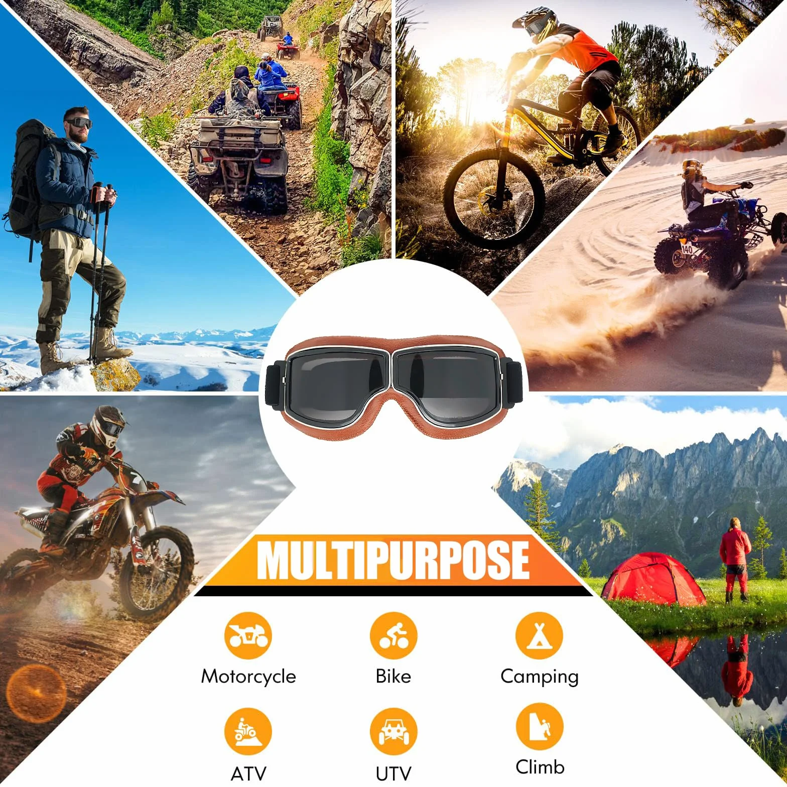 Gogle motocrossowe, gogle motocyklowe, okulary motocyklowe, okulary motocyklowe, okulary przeciwwiatrowe, przeciwwiatrowe kurz, do motocykli, wyścigów terenowych, rowerów górskich