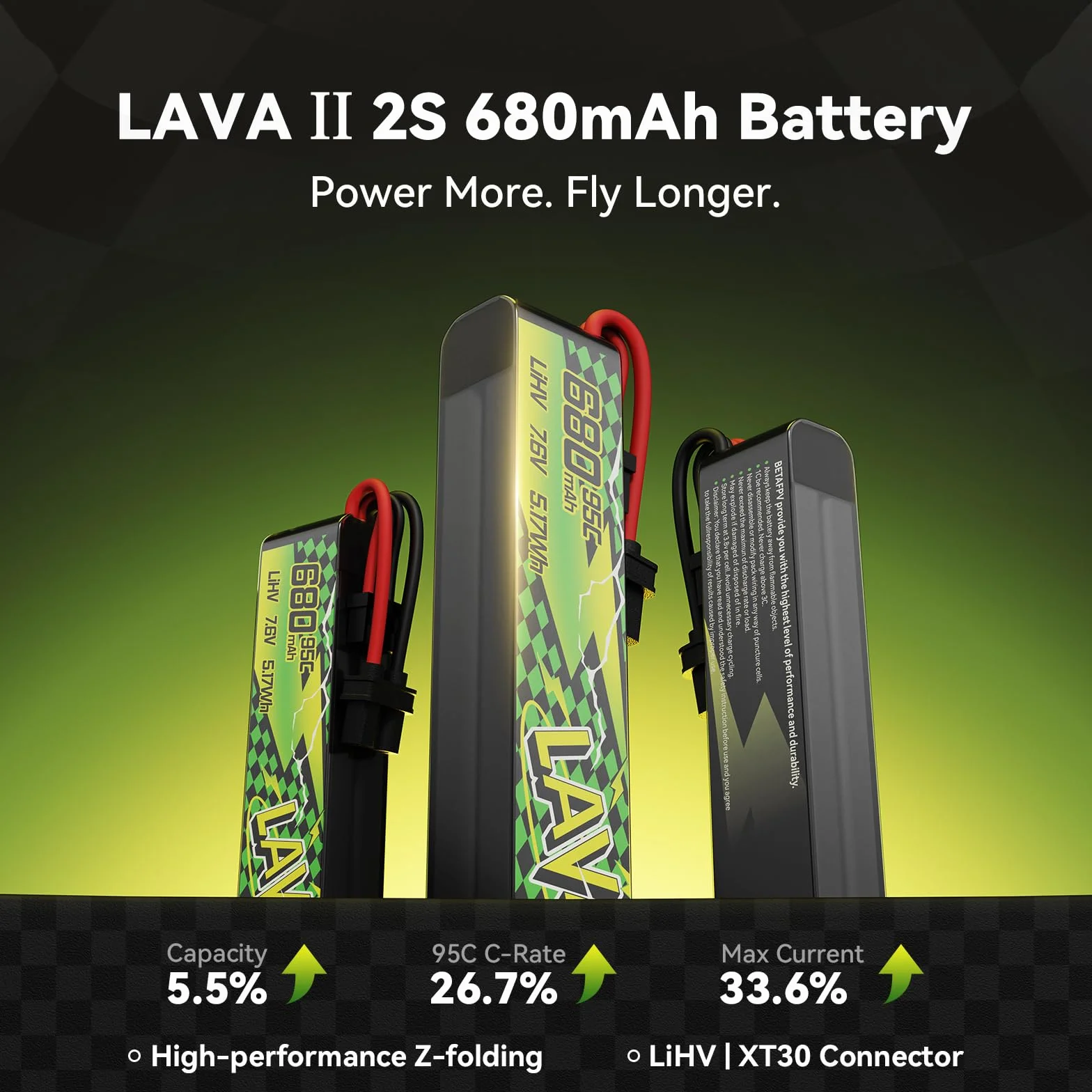 BETAFPV 2 szt. Lava II 2S 680mAh bateria 7,6 V 95C LiHV Lipo ze złączem XT30 JST-XH2.54 Ładowarka kompatybilna z bezszczotkowym Whoop Drone Quadcopter Like Pavo Pico II, Turcja Femto
