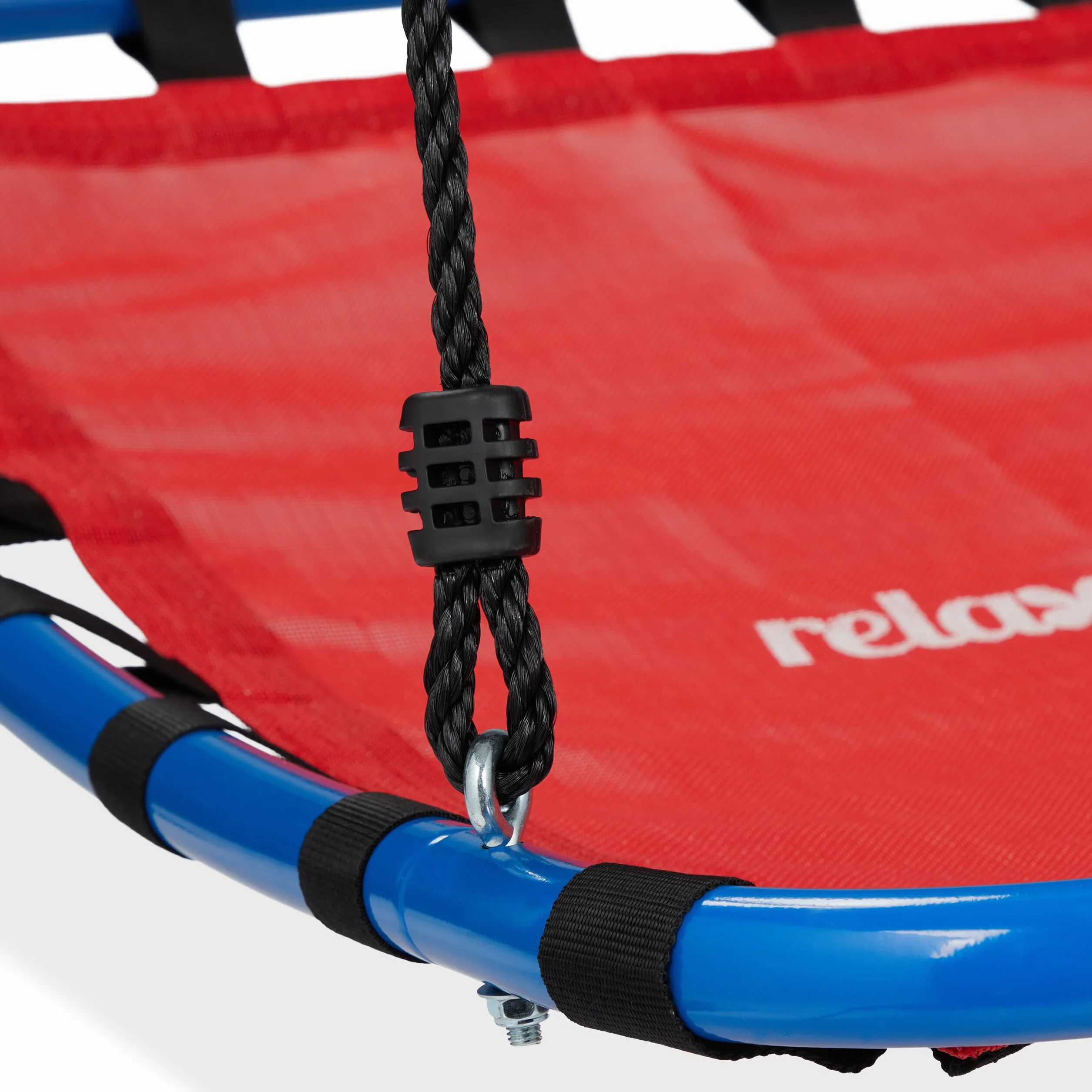 Relaxdays Huśtawka gniazdowa, dla dzieci i dorosłych, obciążenie do 100 kg, z regulacją wysokości, szer. x gł. 76 x 103 cm, huśtawka ogrodowa, czerwona