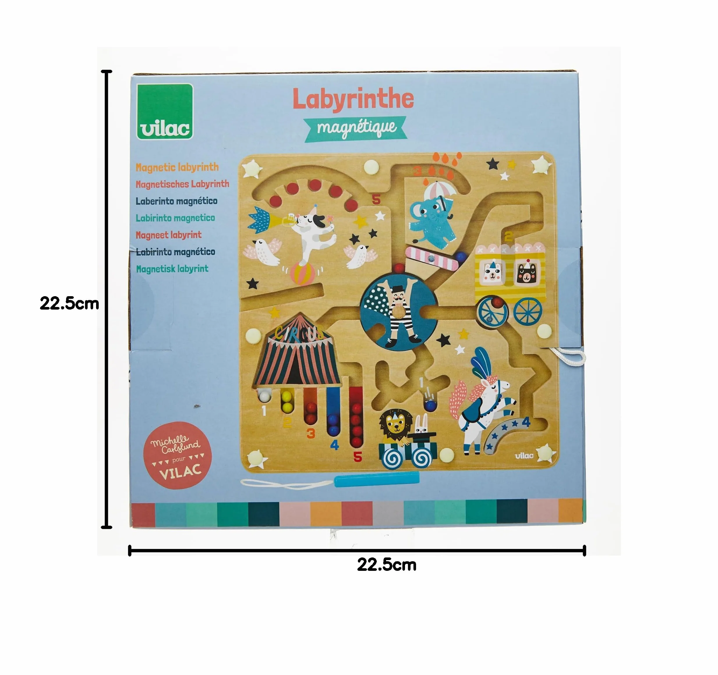 VILAC -8522 Circus Labirynt magnetyczny Michelle Carlslund-Od 2 lat, 8522, średni