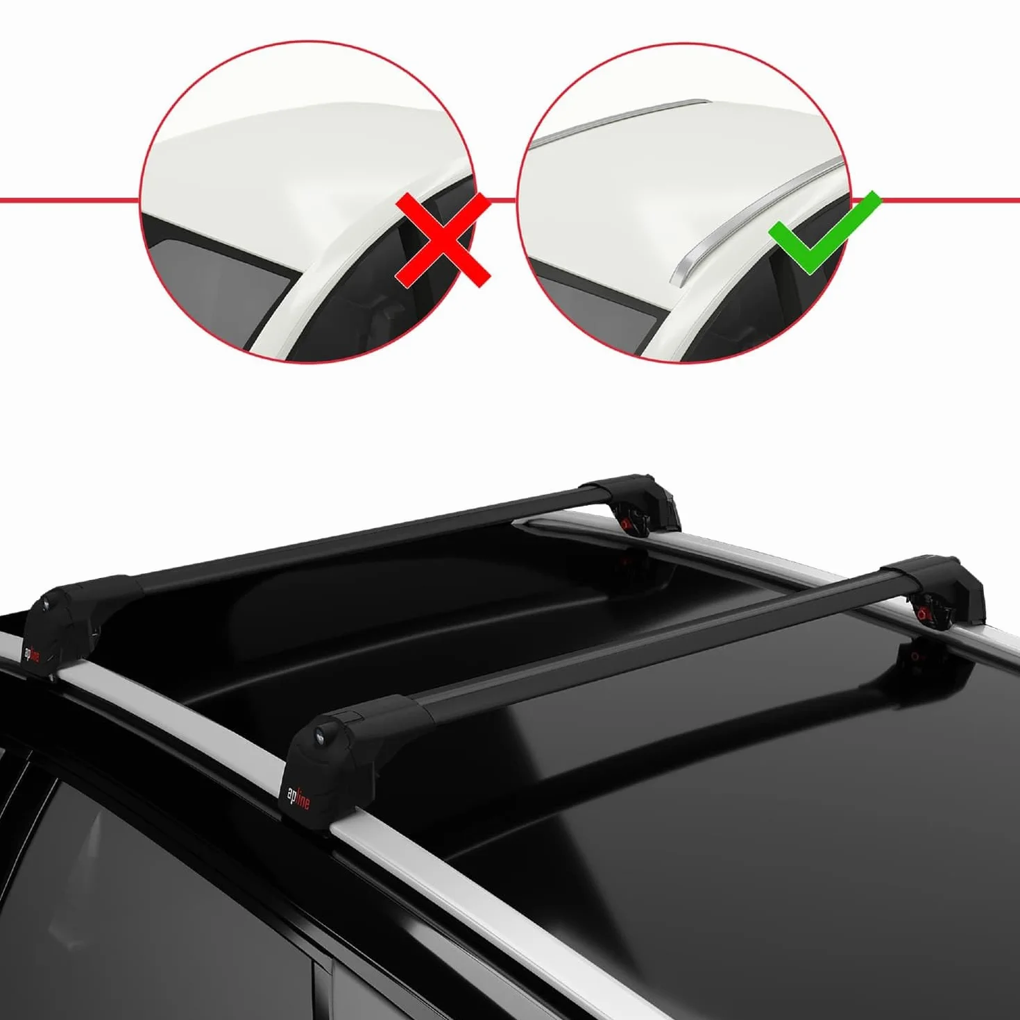 Kompatybilny z Kia Sportage 3 (SL) 2010-2015 ACE-2 Model Aluminiowe poprzeczki dachowe Czarny 2 szt.