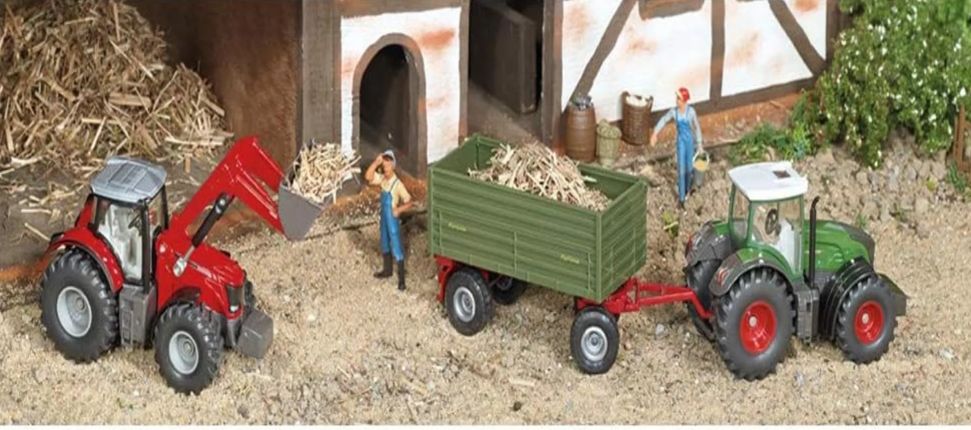 Siku 1985, Massey Ferguson 8690 Traktor z ładowaczem czołowym, 1:50, Metal,Tworzywo sztuczne, Czerwony, Wiele funkcji