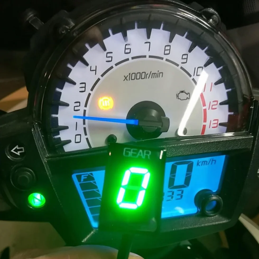Wskaźnik wyświetlacza biegów, Dla VFR800X VFR 800X 800 X CROSSRUNNER 800, akcesoria motocyklowe wskaźnik wyświetlacza miernik cyfrowy (Size : Green)