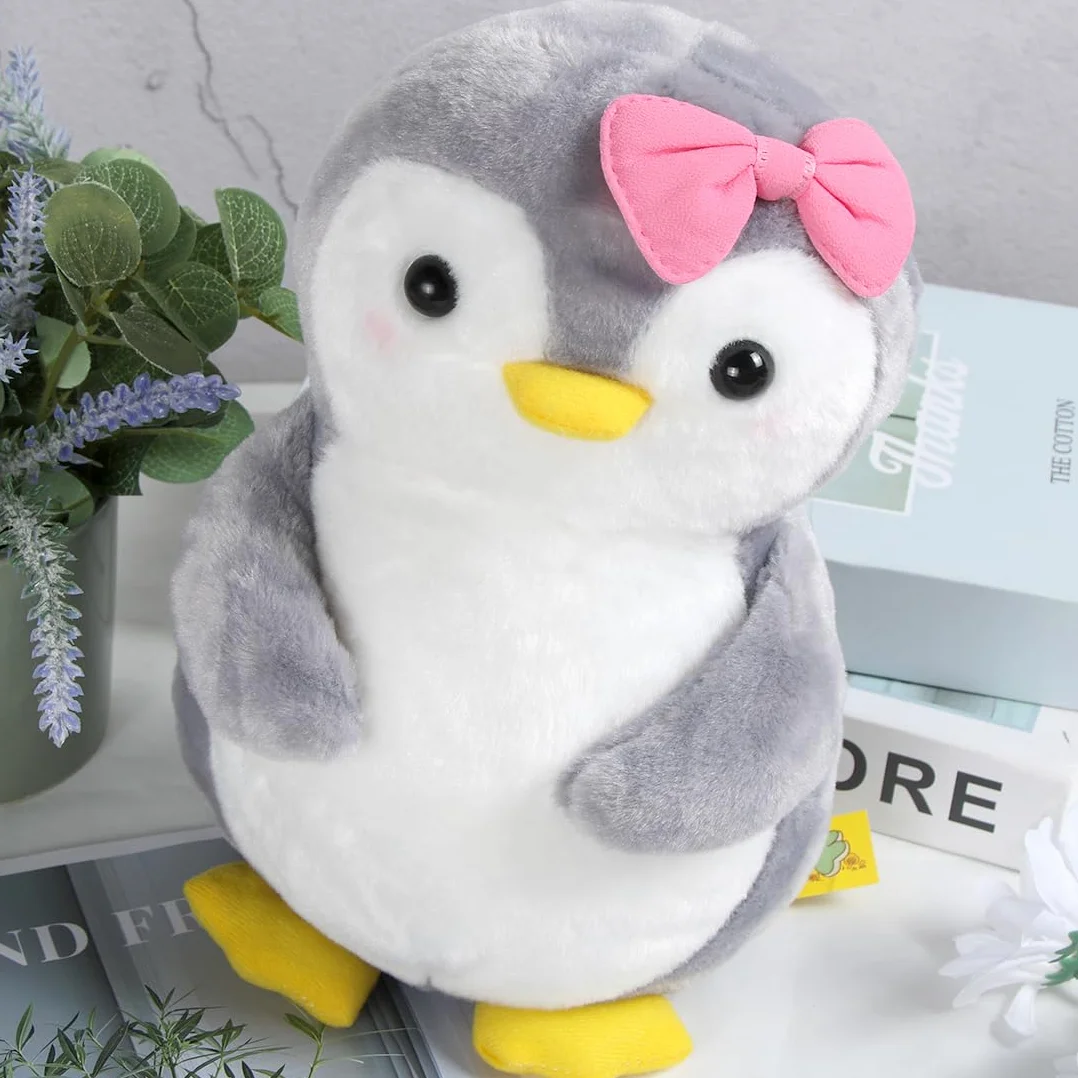 Wishstar Pluszowe zwierzątko i pluszowa zabawka, pingwin z kokardką dla dziewczynek - Pluszowa zabawka do przytulania i zabawy - Squishmallow, 25 cm