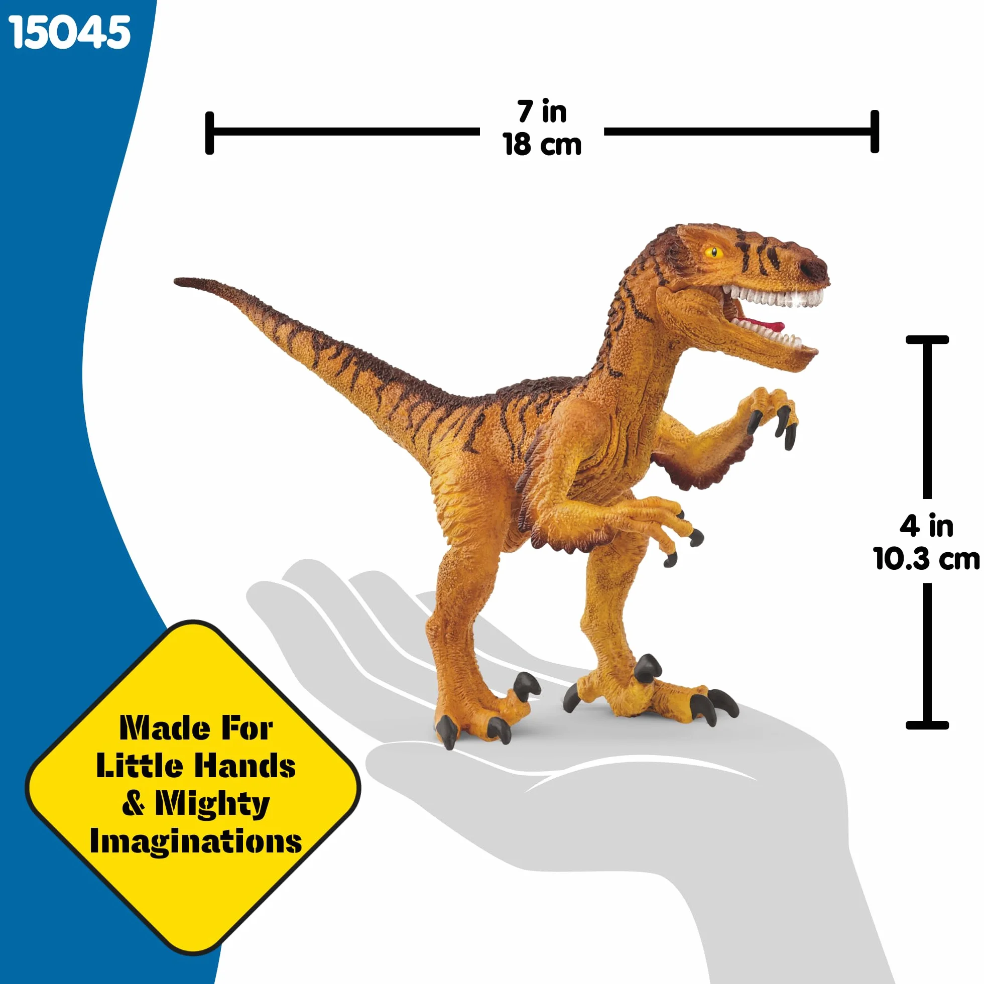 schleich DINOSAURS | Welociraptor 15045 | Szczegółowa figurka dinozaura z ruchomą szczęką i łapami | Prezent dla dziewczynek i chłopców | Od 3 lat | 6 × 18 × 10 cm