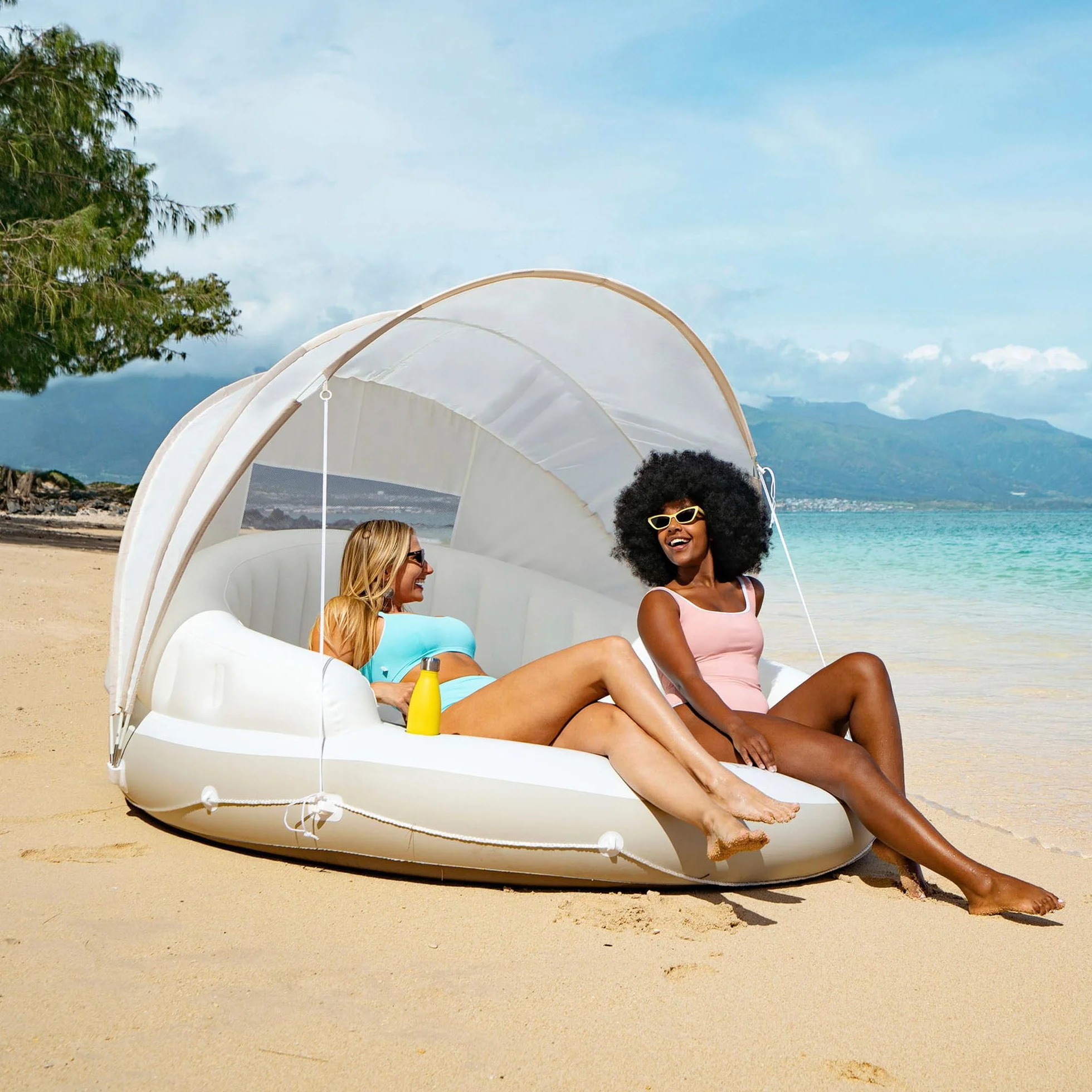 Intex 58292EU Canopy Island Kanapa Dmuchana Do Relaksu, Wielokolorowa, 180 x 153 cm