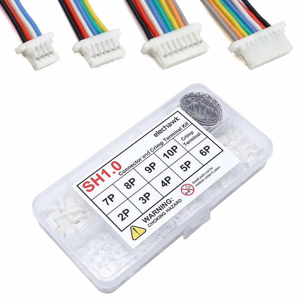 Zestaw złączy i zacisków zaciskowych SH1.0 kompatybilny ze złączami JST SH, wtyki, skok 1,0 mm, do kontrolera lotu I2C Qwiic Stemma QT Wire F405 H7