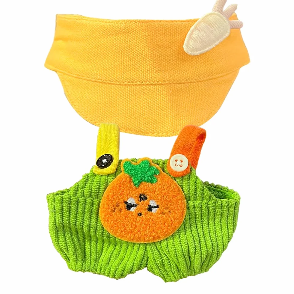 Maskotka ubranko, kompatybilne z 17 cm, Labubu, pluszaki, odzież, akcesoria do ubrań, swetra, ogrodniczek, strój DIY, prezent dla chłopców i dziewczynek (zielony, 17 cm – B)