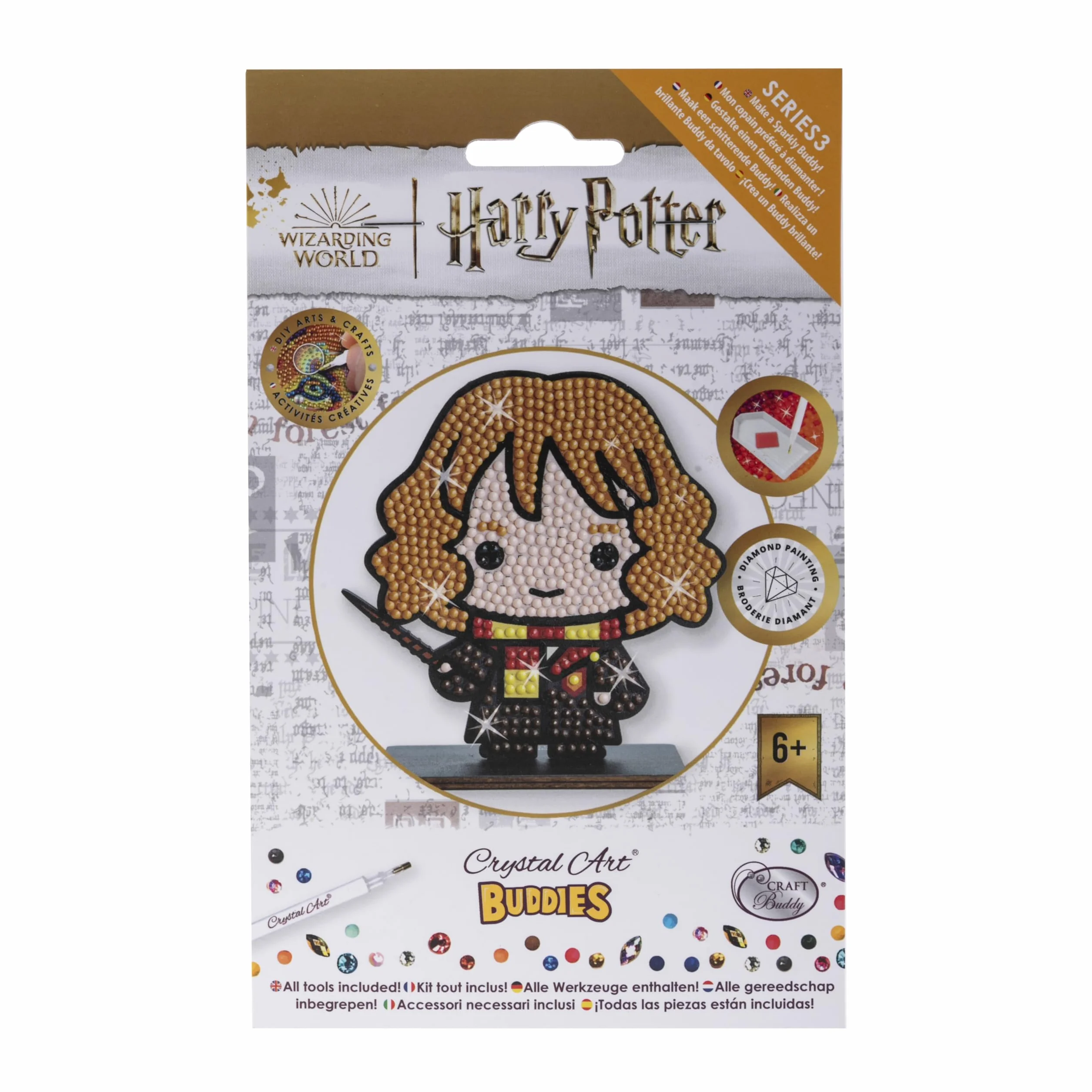 CRYSTAL ART Zestaw figurek drewnianych z diamentem, Harry Potter - Hermiona Granger